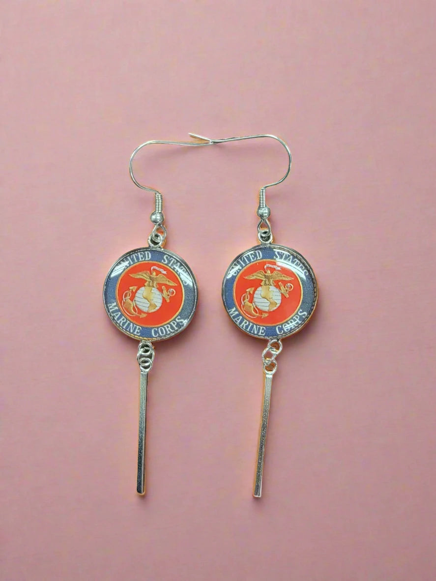 Military Charm Earrings | Army, Air Force, Coast Guard, Marine Corps, Space Force | Made in the USA |Officially Licensed