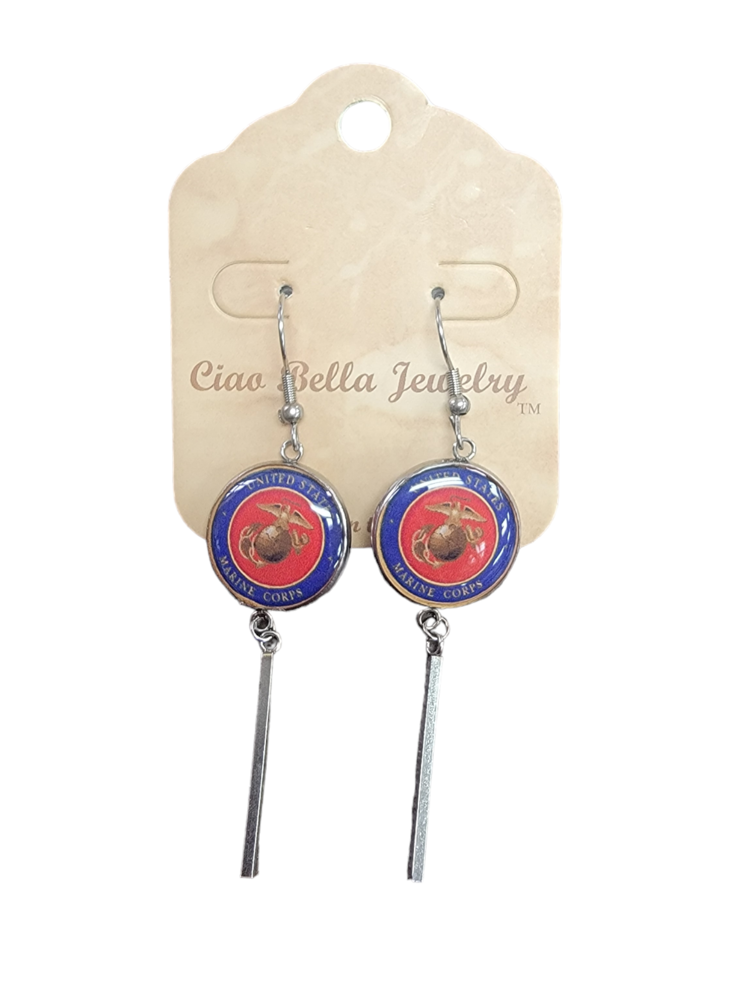 Military Charm Earrings | Army, Air Force, Coast Guard, Marine Corps, Space Force | Made in the USA |Officially Licensed
