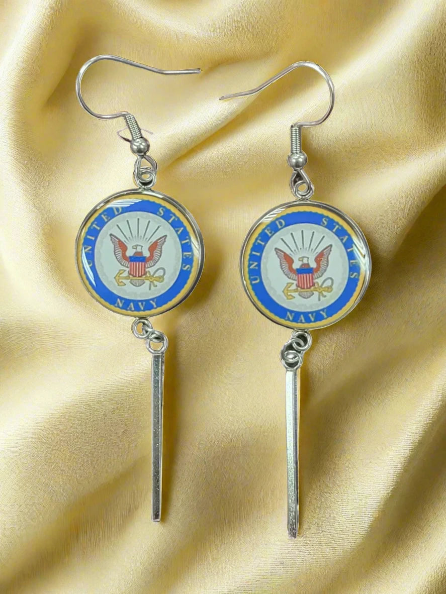Military Charm Earrings | Army, Air Force, Coast Guard, Marine Corps, Space Force | Made in the USA |Officially Licensed