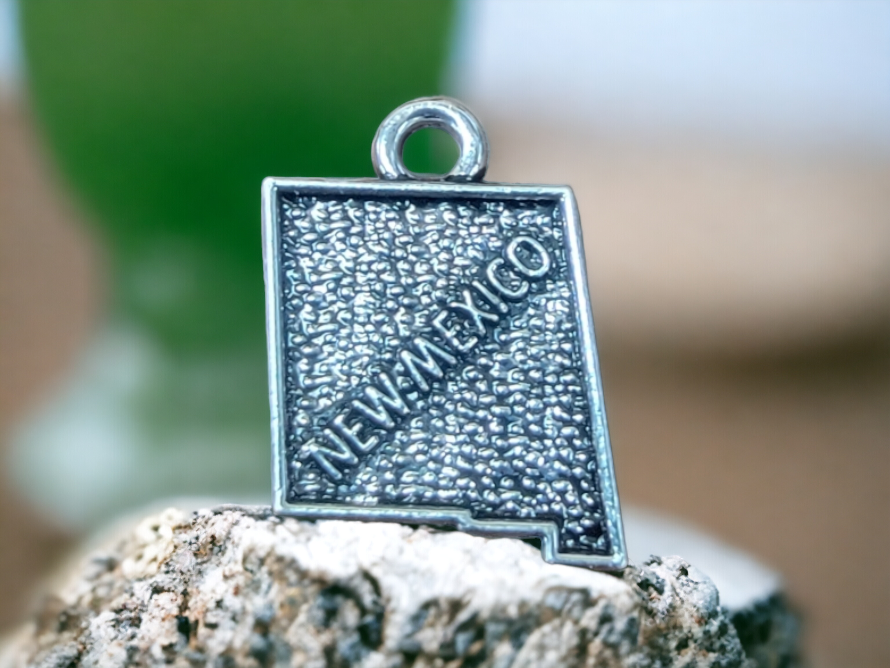 Silver New Mexico State Pewter Charm Pendant | Travel Charm