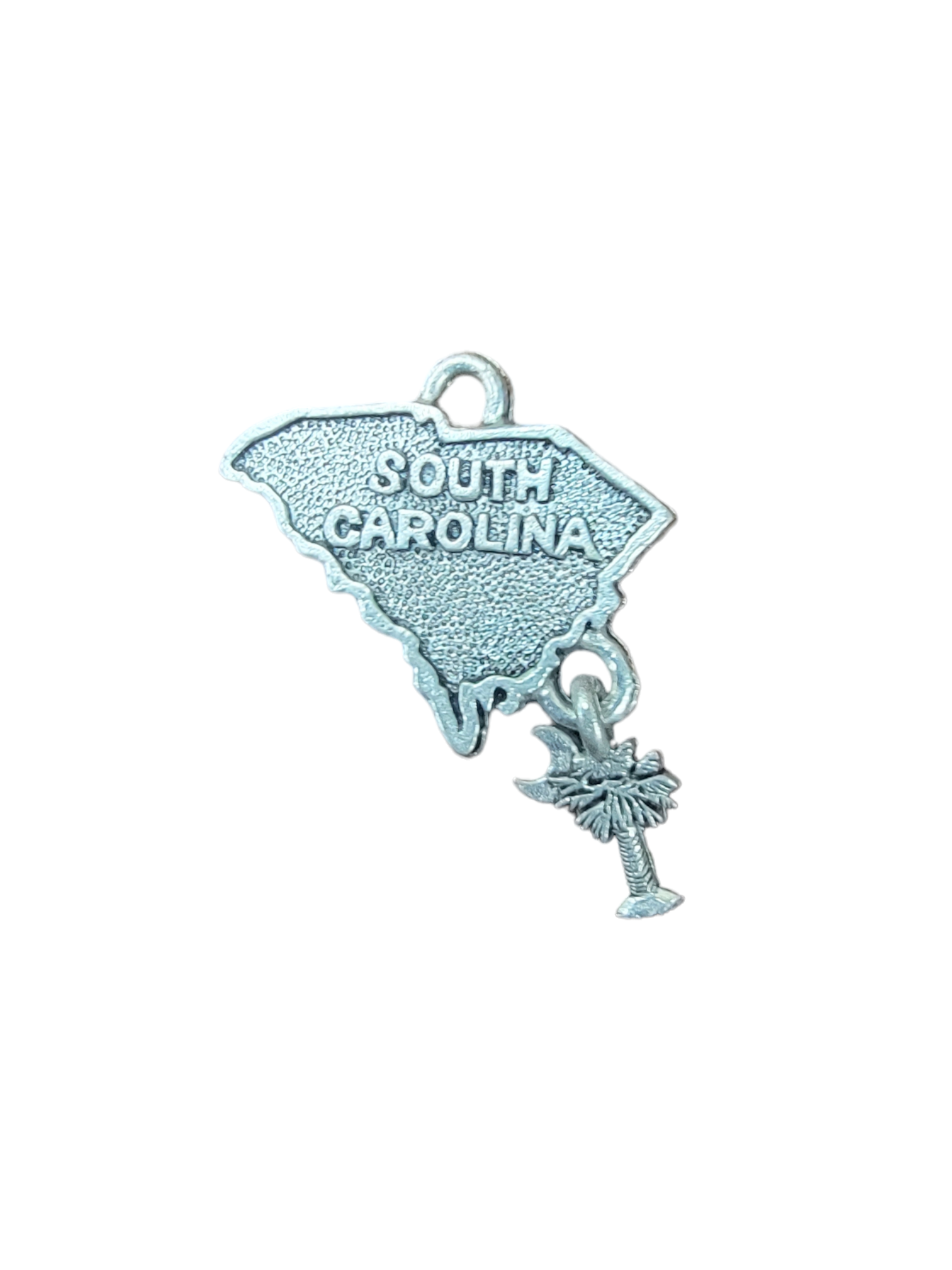 Silver South Carolina State Pewter Charm Pendant | Travel Charm