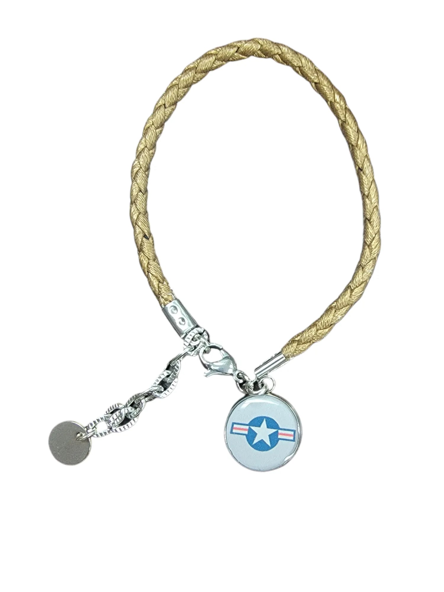 Military Leather Rope Charm Bracelet - Officially Licensed