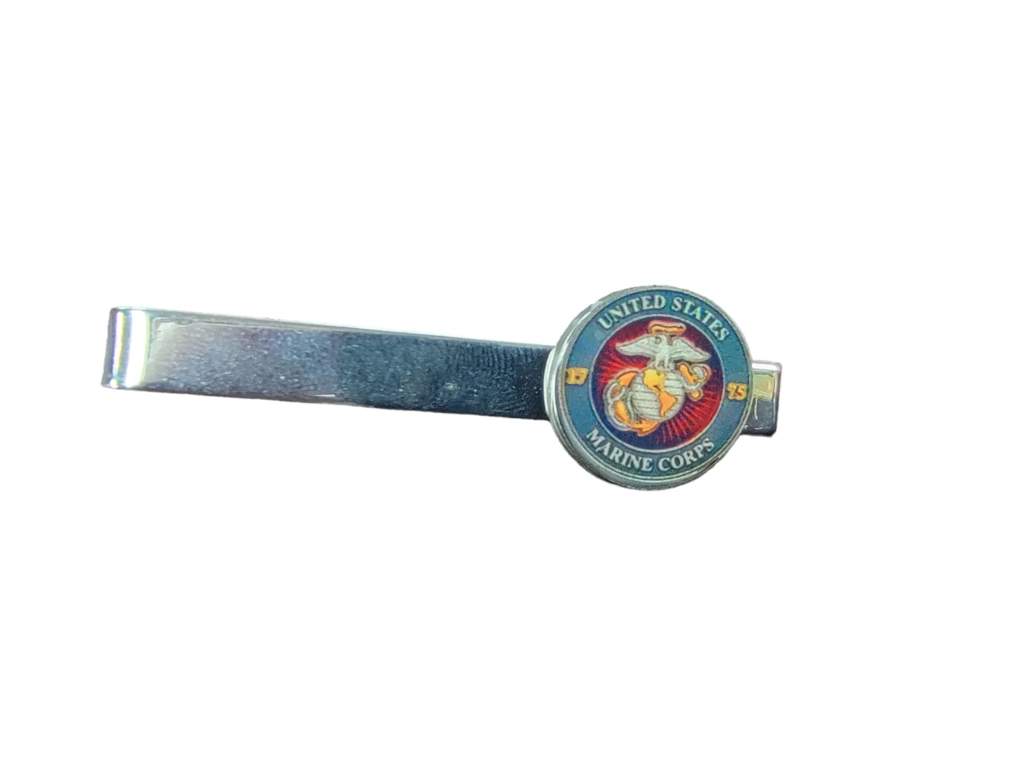Marine Corps Green Logo Silver Tie Bar Clip | Stainless Steel | Made in the USA Officially Licensed