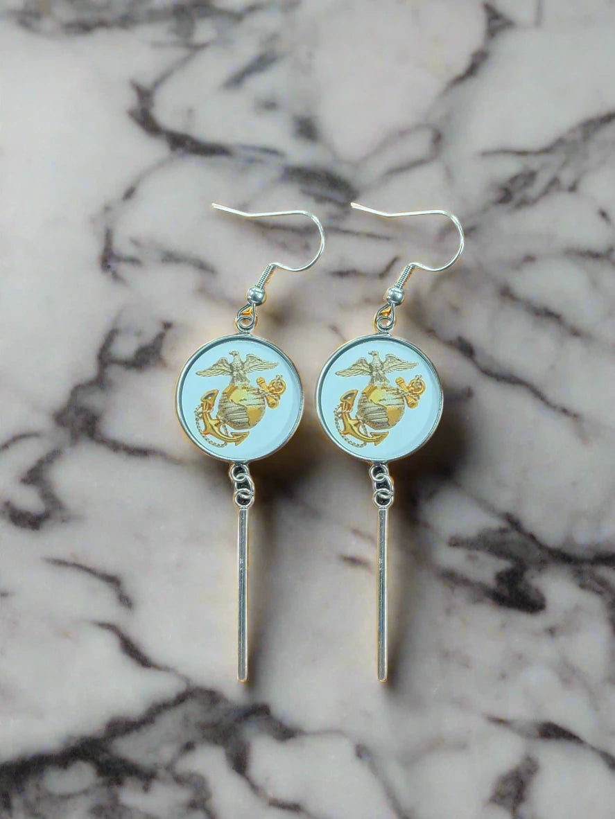 Military Charm Earrings | Army, Air Force, Coast Guard, Marine Corps, Space Force | Made in the USA |Officially Licensed