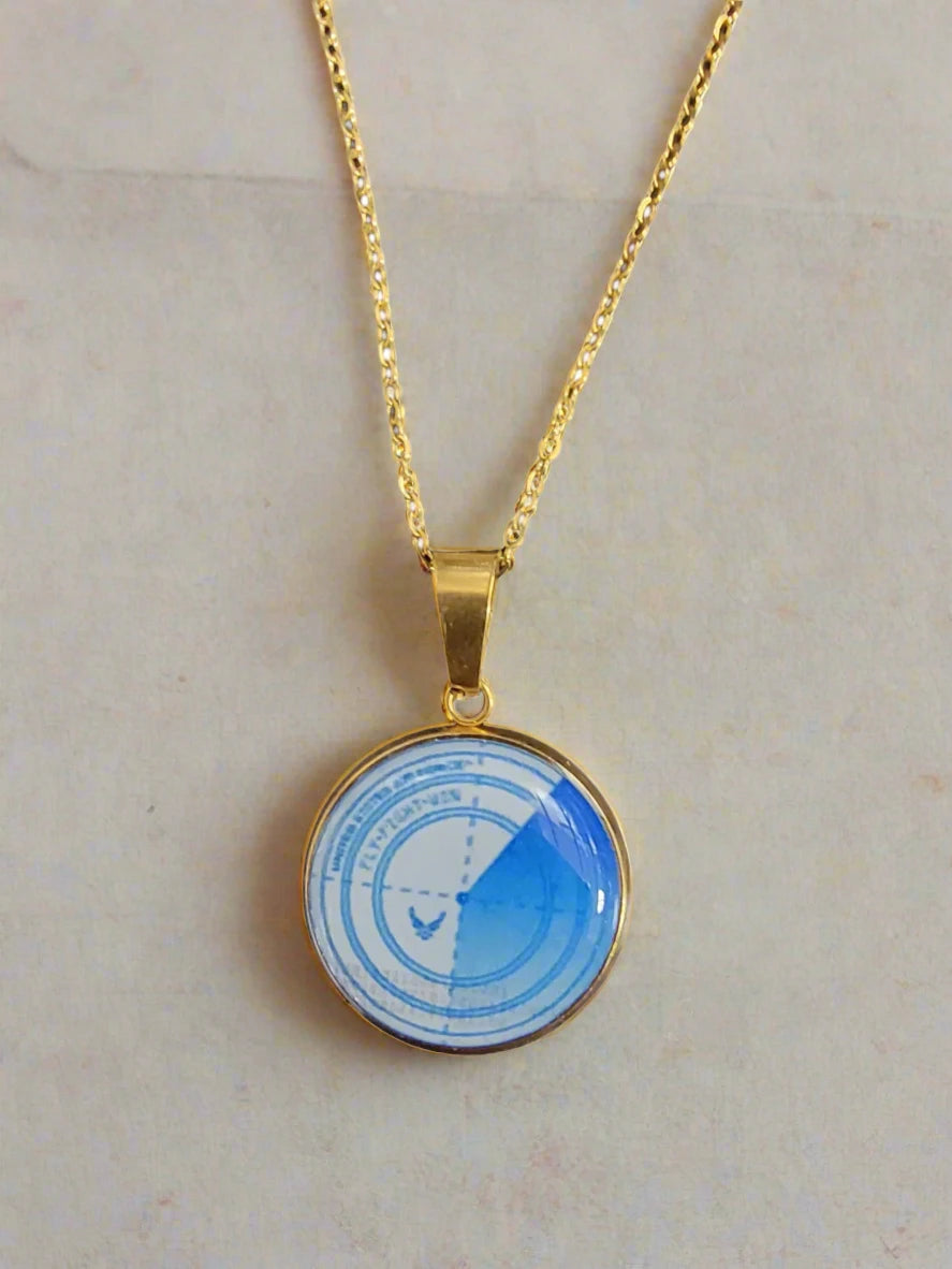 Army, Navy, Air Force, Marine Corps, Coast Guard, Space Force Pendant Necklace in Gold or Silver | Made in the USA | Officially Licensed