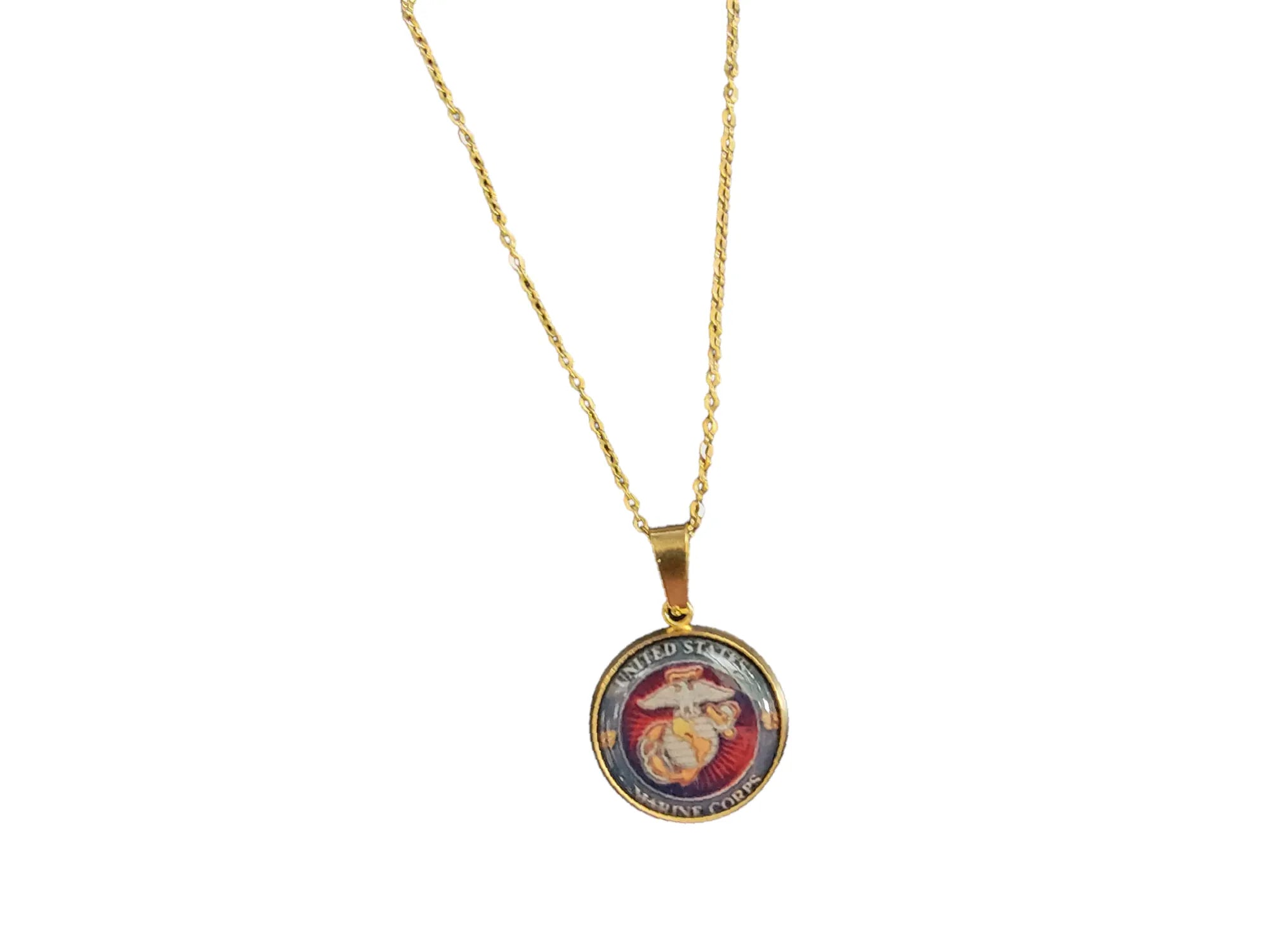 Army, Navy, Air Force, Marine Corps, Coast Guard, Space Force Pendant Necklace in Gold or Silver | Made in the USA | Officially Licensed