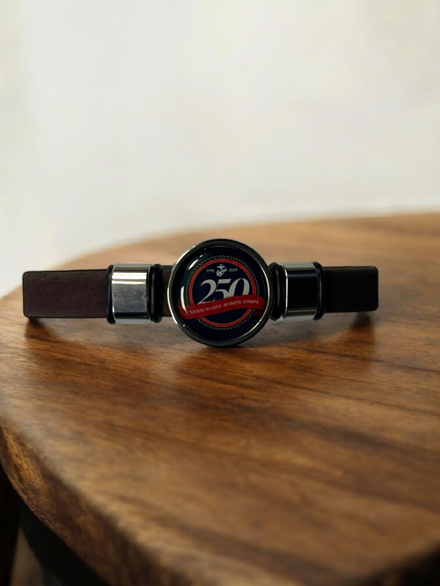 Limited Edition Marine Corps Braided Leather Bracelet - 250th Anniversary Collection - Officially Licensed