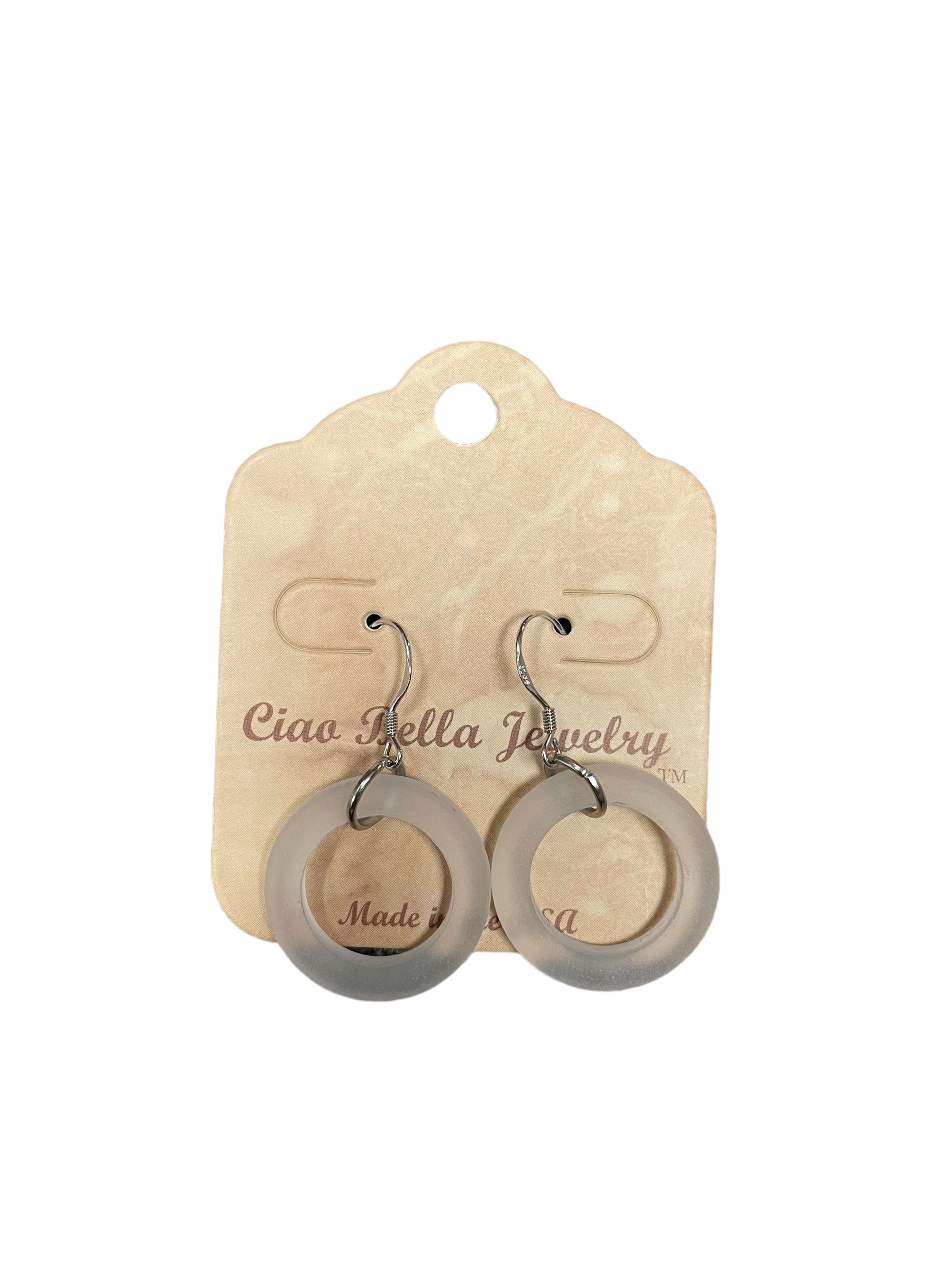 Embrace the Ocean's Beauty: Circular Sea Glass Dangle Earrings