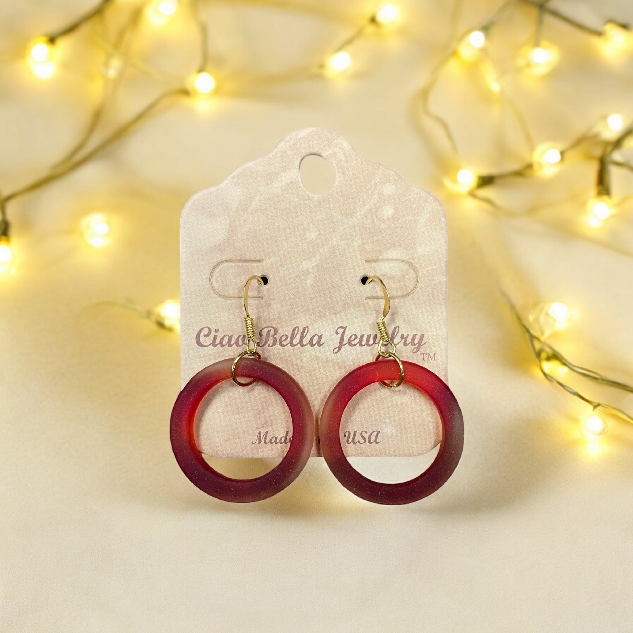 Embrace the Ocean's Beauty: Circular Sea Glass Dangle Earrings