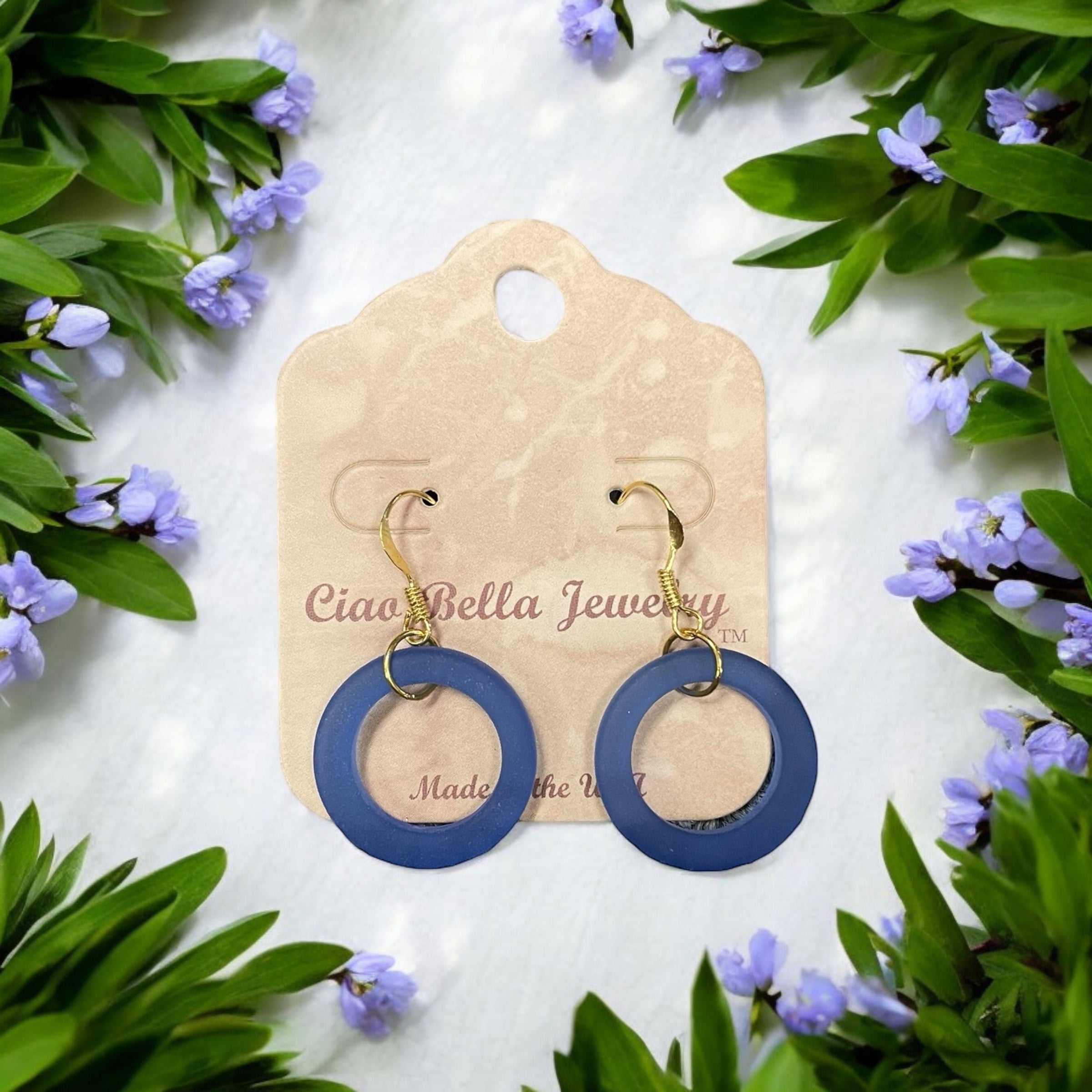Embrace the Ocean's Beauty: Circular Sea Glass Dangle Earrings