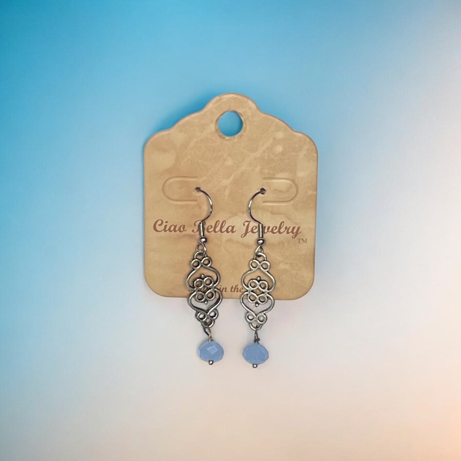 Silver Filigree Dangle Earrings | Gemstone & Crystal Earrings