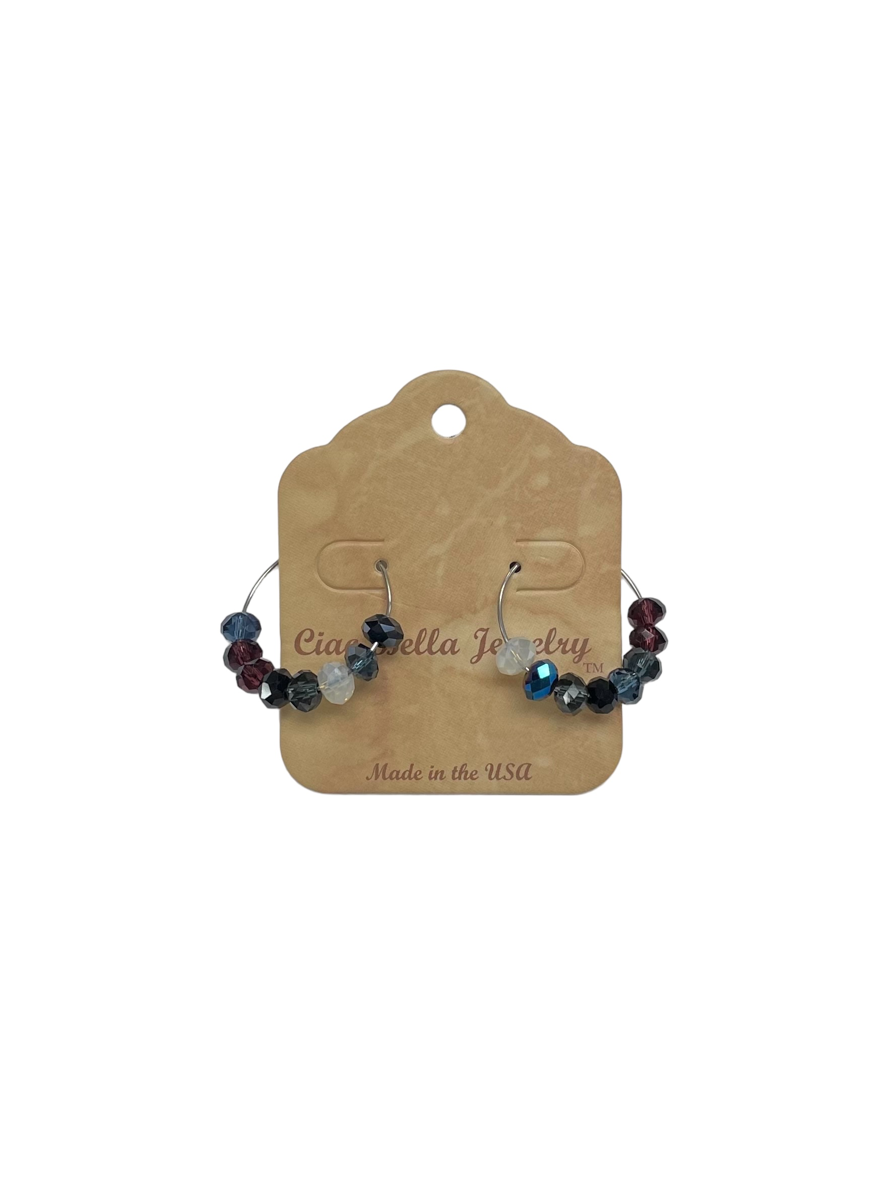 Multicolor Crystal Hoop Earrings