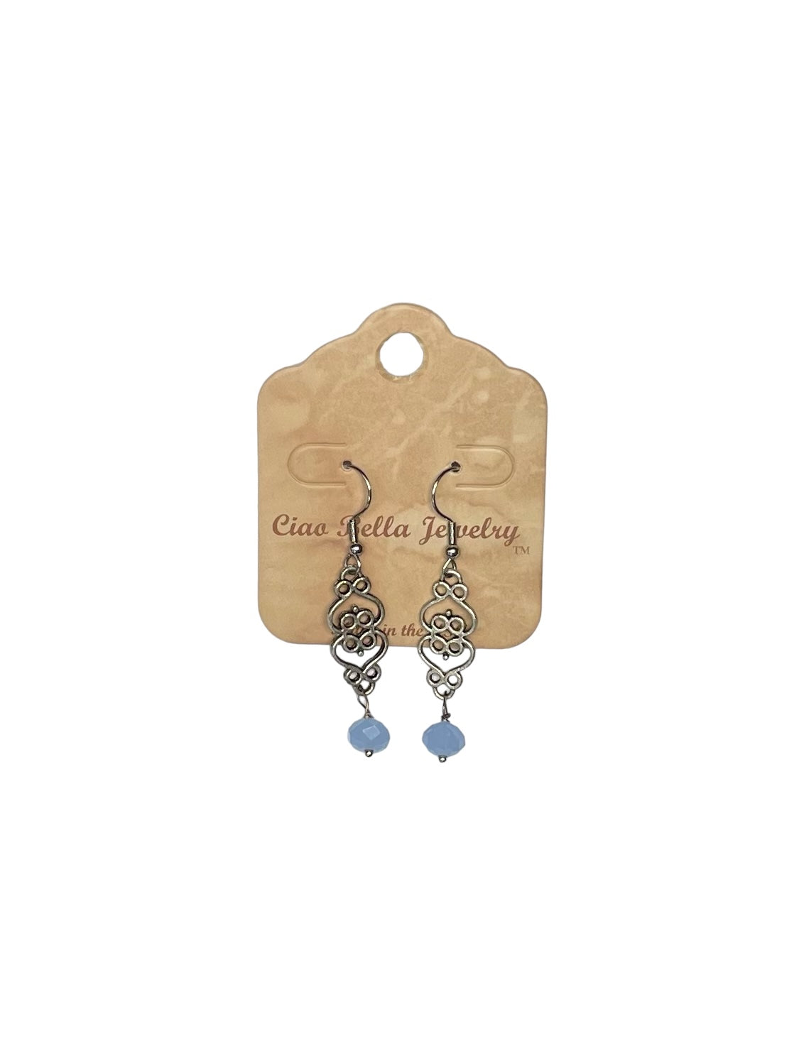 Silver Filigree Dangle Earrings | Gemstone & Crystal Earrings