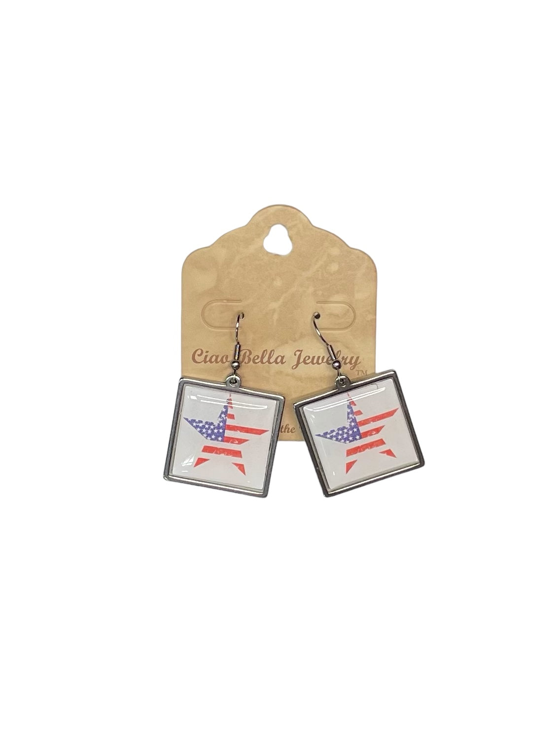 Patriotic Star Earrings | Stainless Steel | Handmade in USA