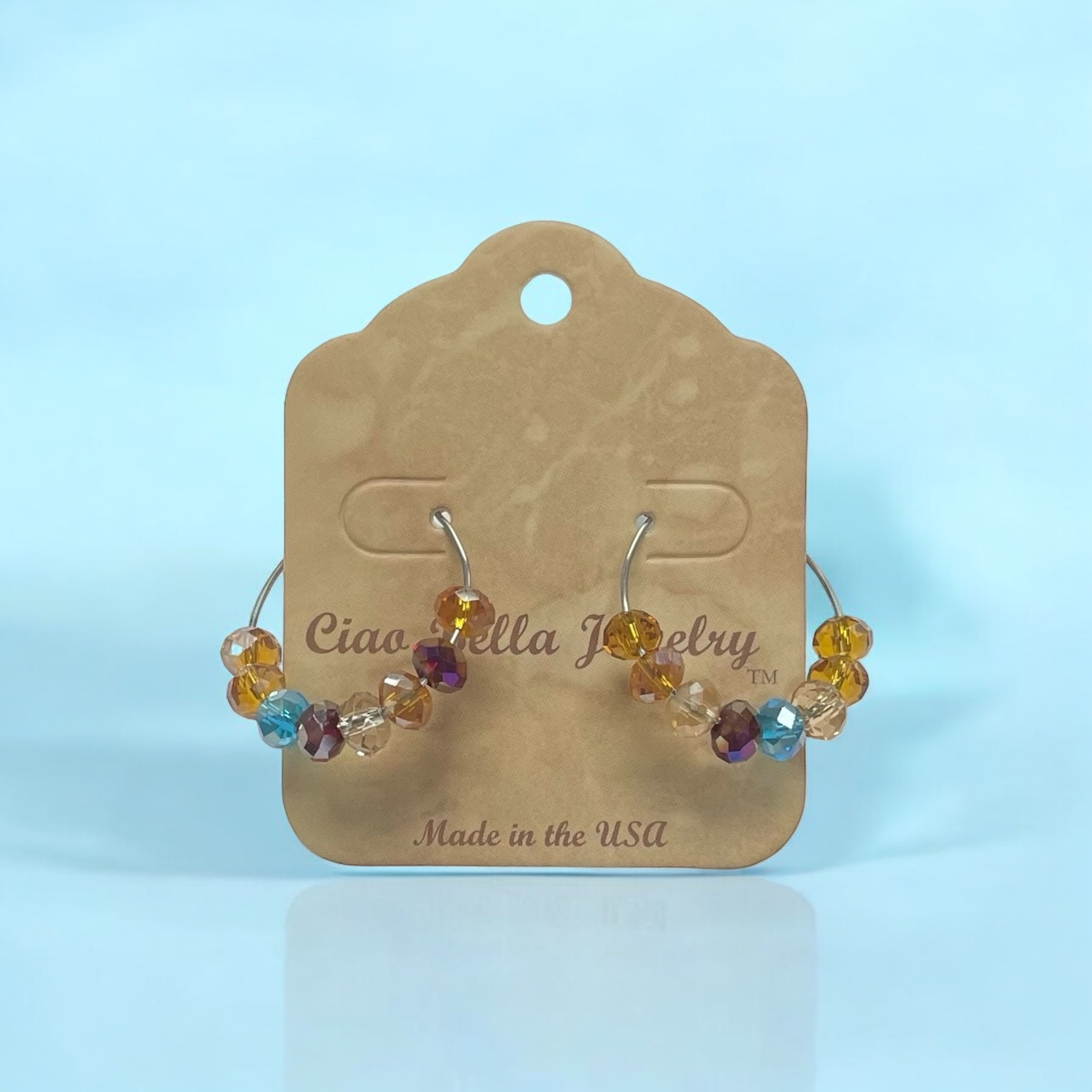Multicolor Crystal Hoop Earrings