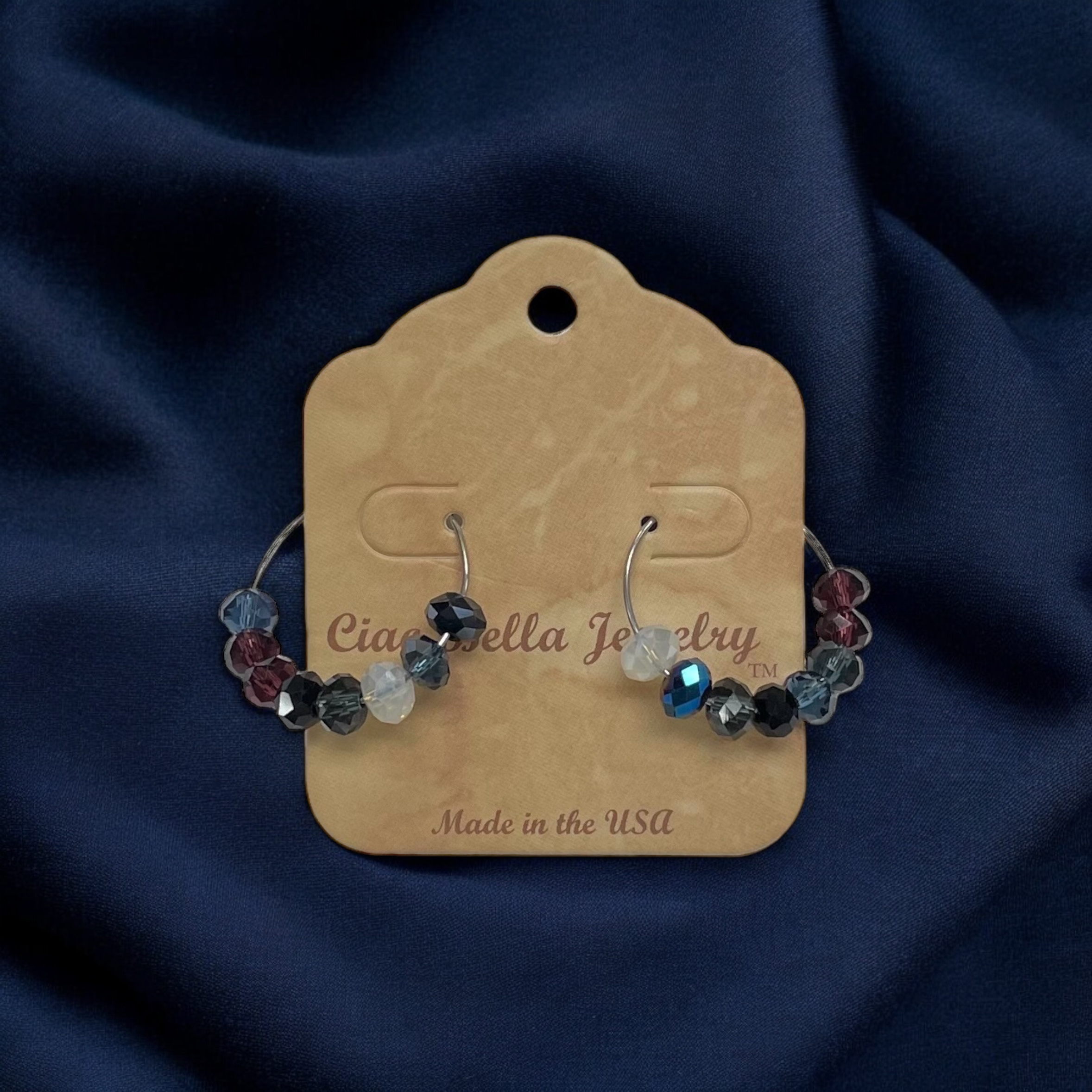 Multicolor Crystal Hoop Earrings