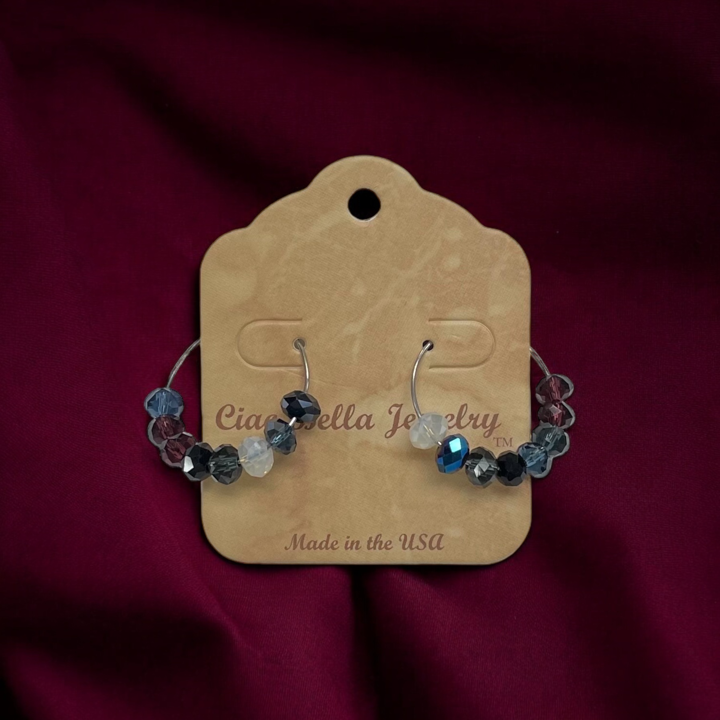 Multicolor Crystal Hoop Earrings