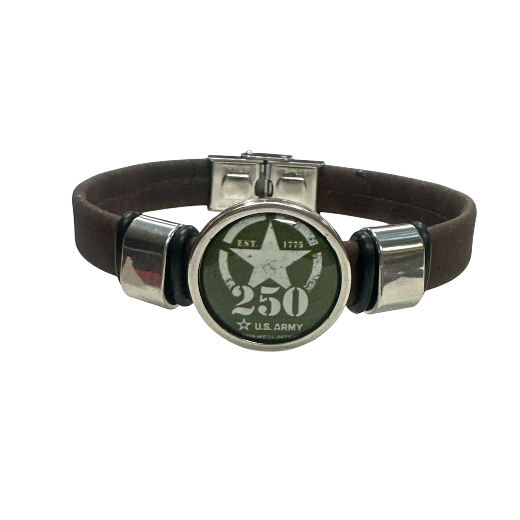 Limited Edition Unisex Brown Army Cork Bracelet - 250th Anniversary Collection |  Made in the USA | Officially Licensed