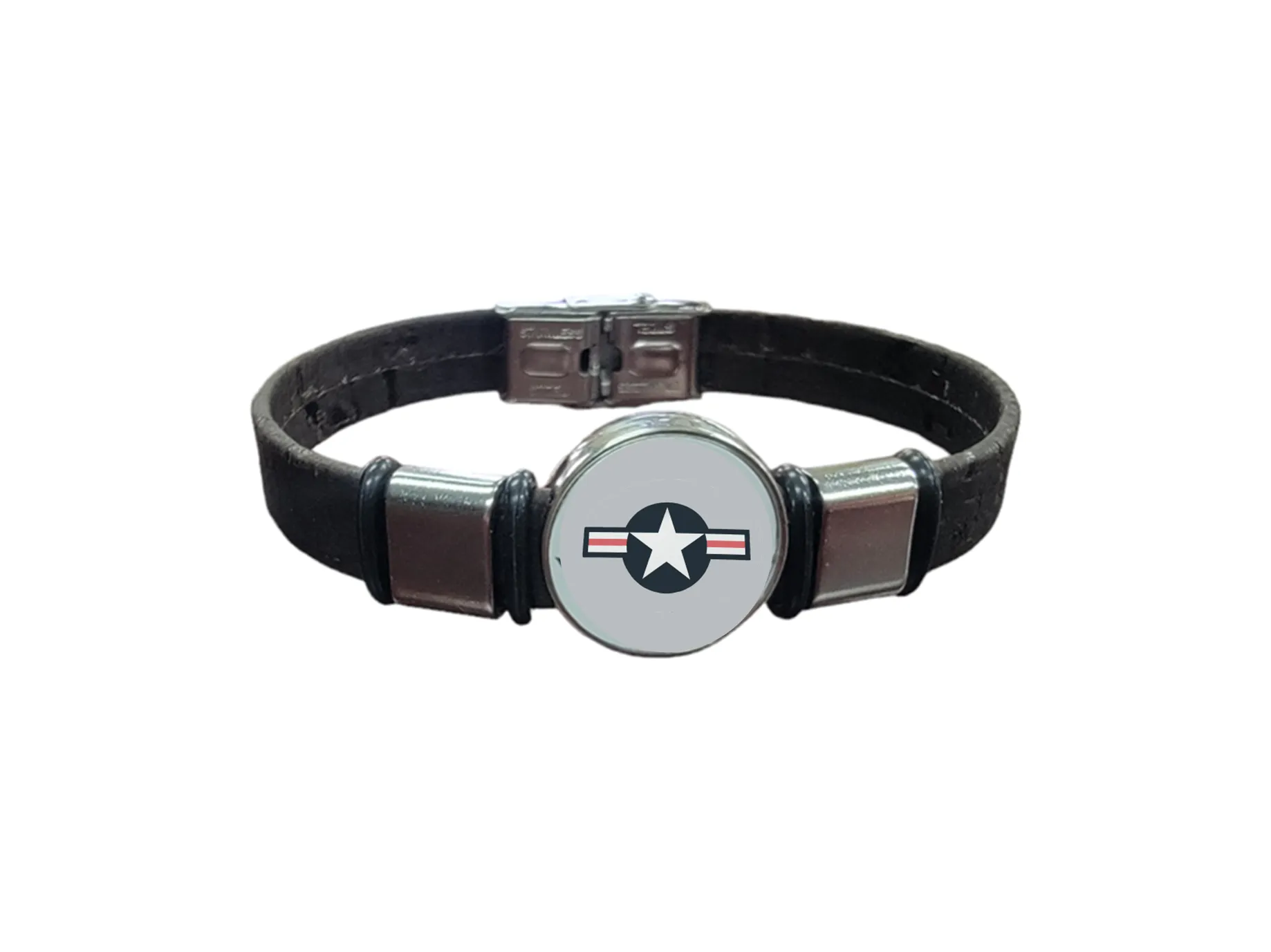 Air Force Roundel Unisex Brown Cork  Bracelet |Officially Licensed | Made in USA | Sustainable
