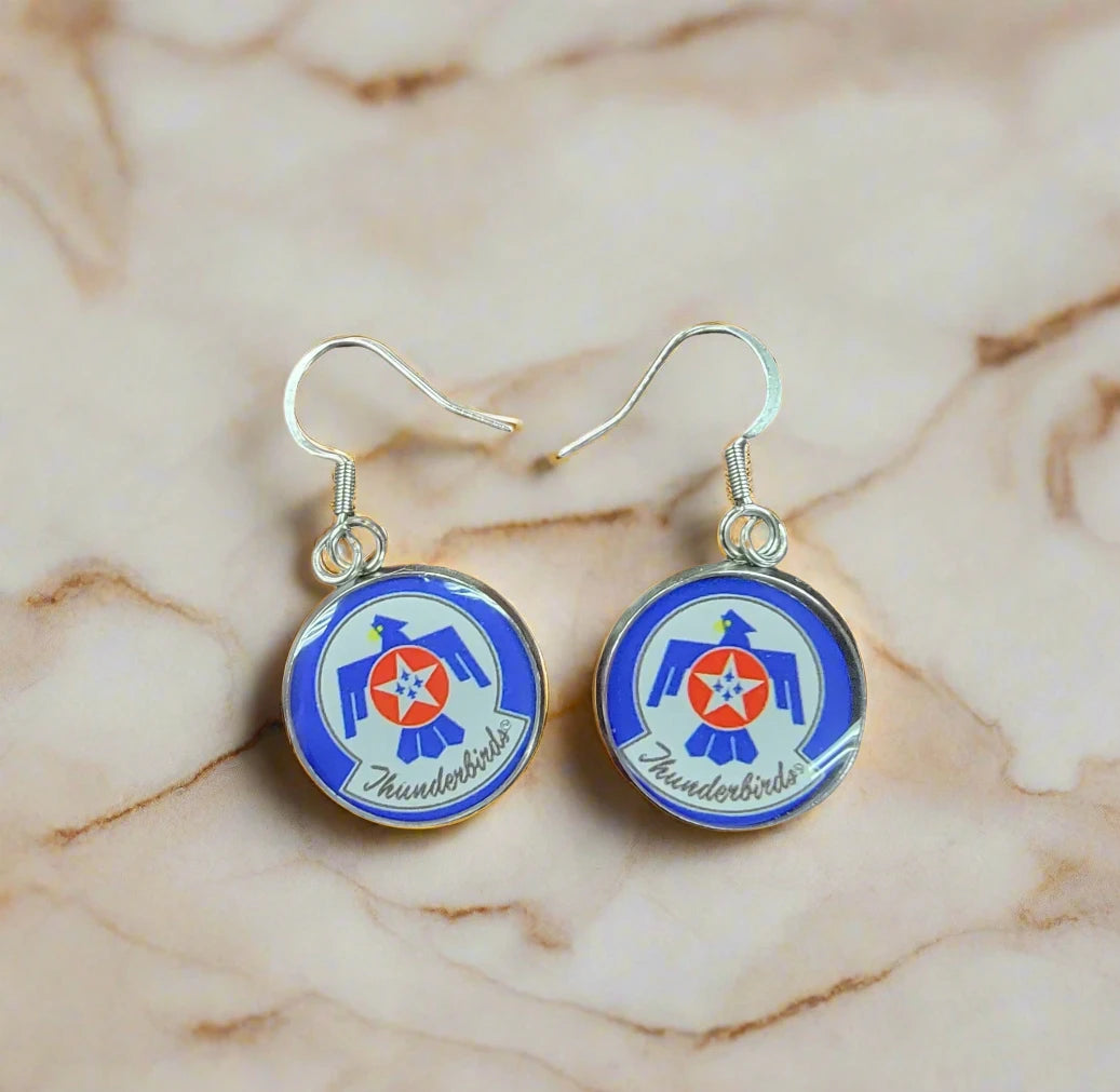 Air Force Silver or Gold Earrings: Seal, Roundel, Wings, Thunderbird | Made in the USA | Officially Licensed