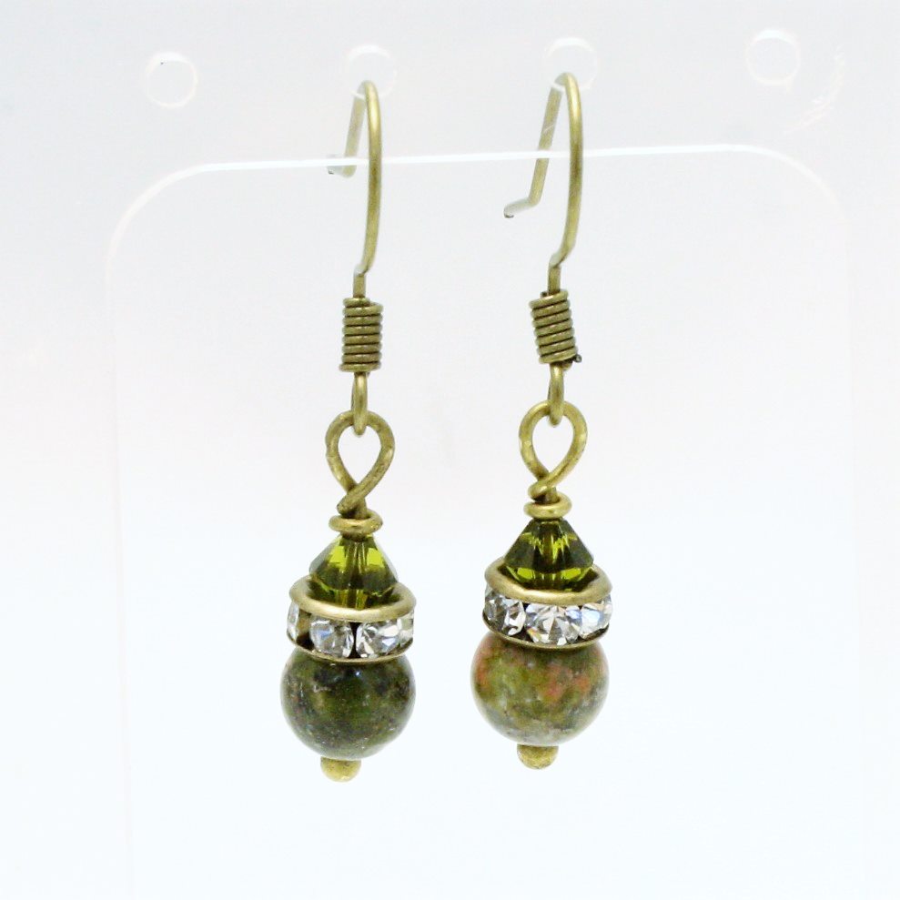 Sterling Silver Gemstone Dangle Earrings | Amazonite | Amethyst | Unakite | Kyanite
