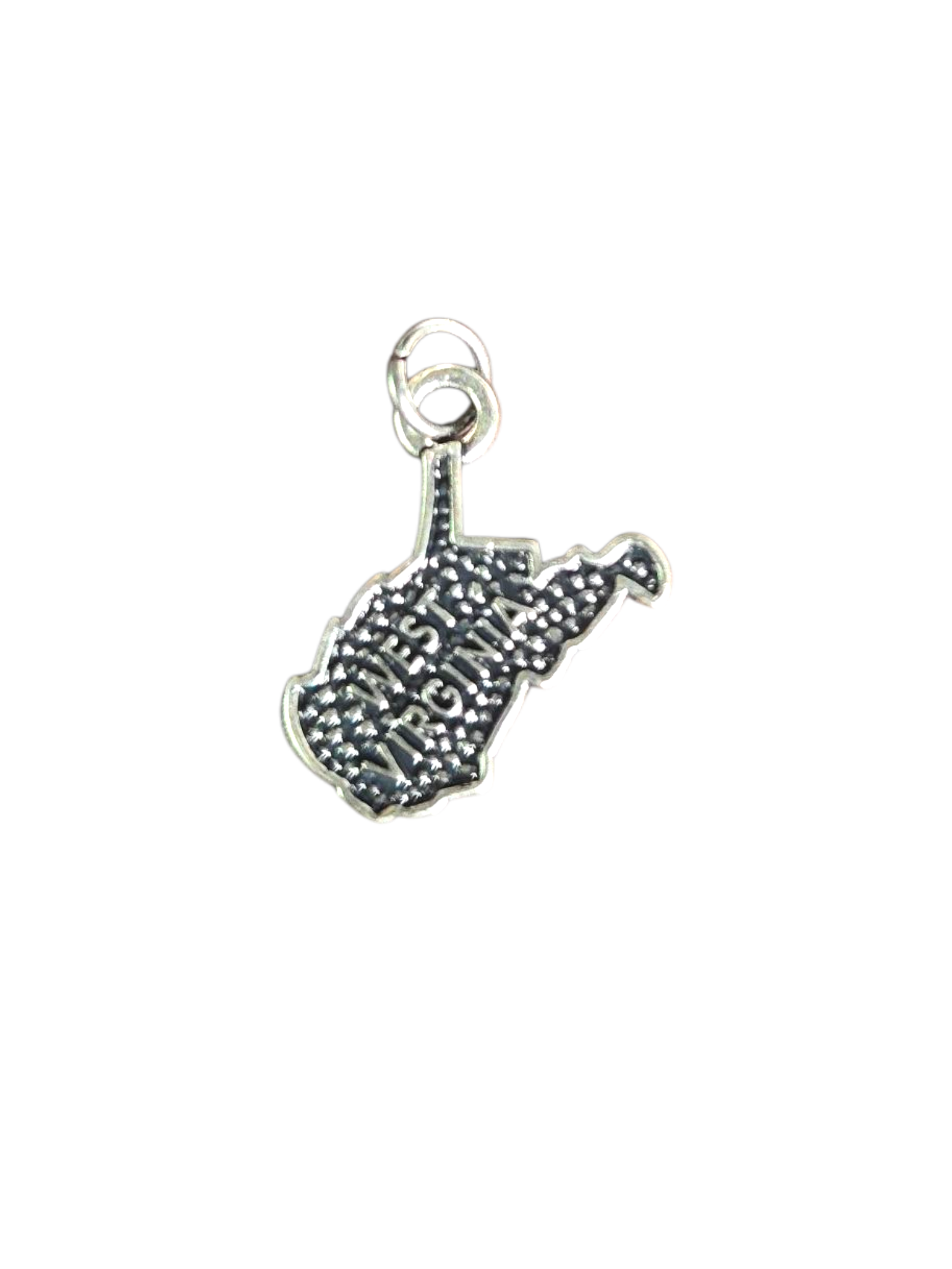 Silver New York State Pewter Charm Pendant | Travel Charm