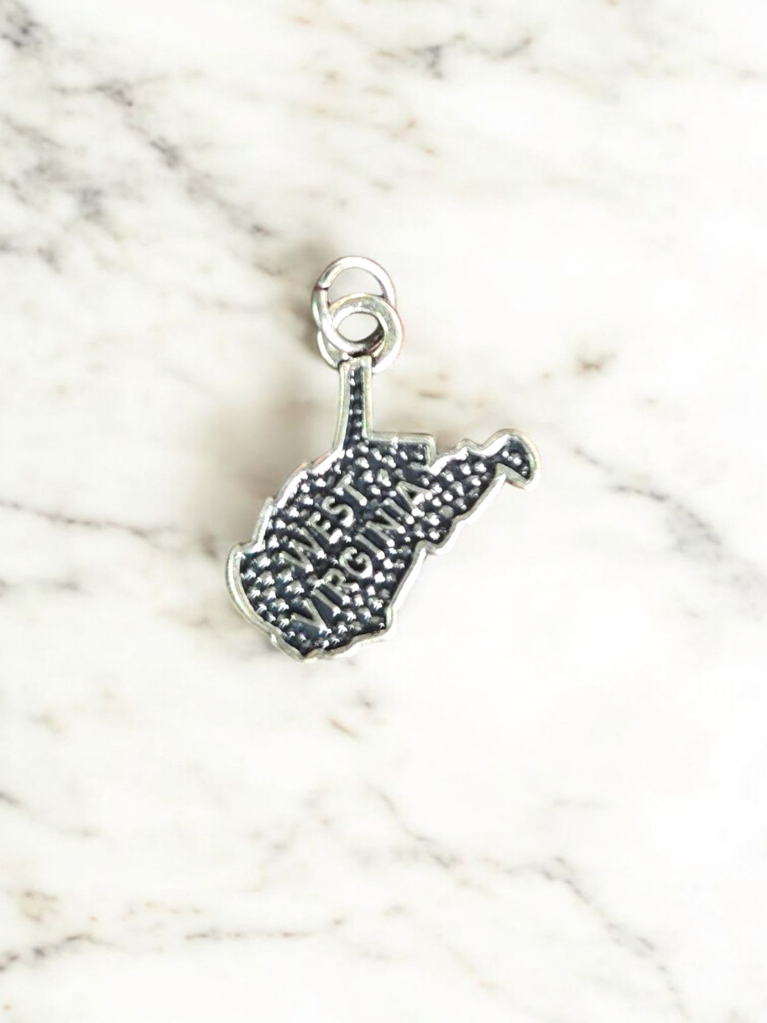 Silver New York State Pewter Charm Pendant | Travel Charm
