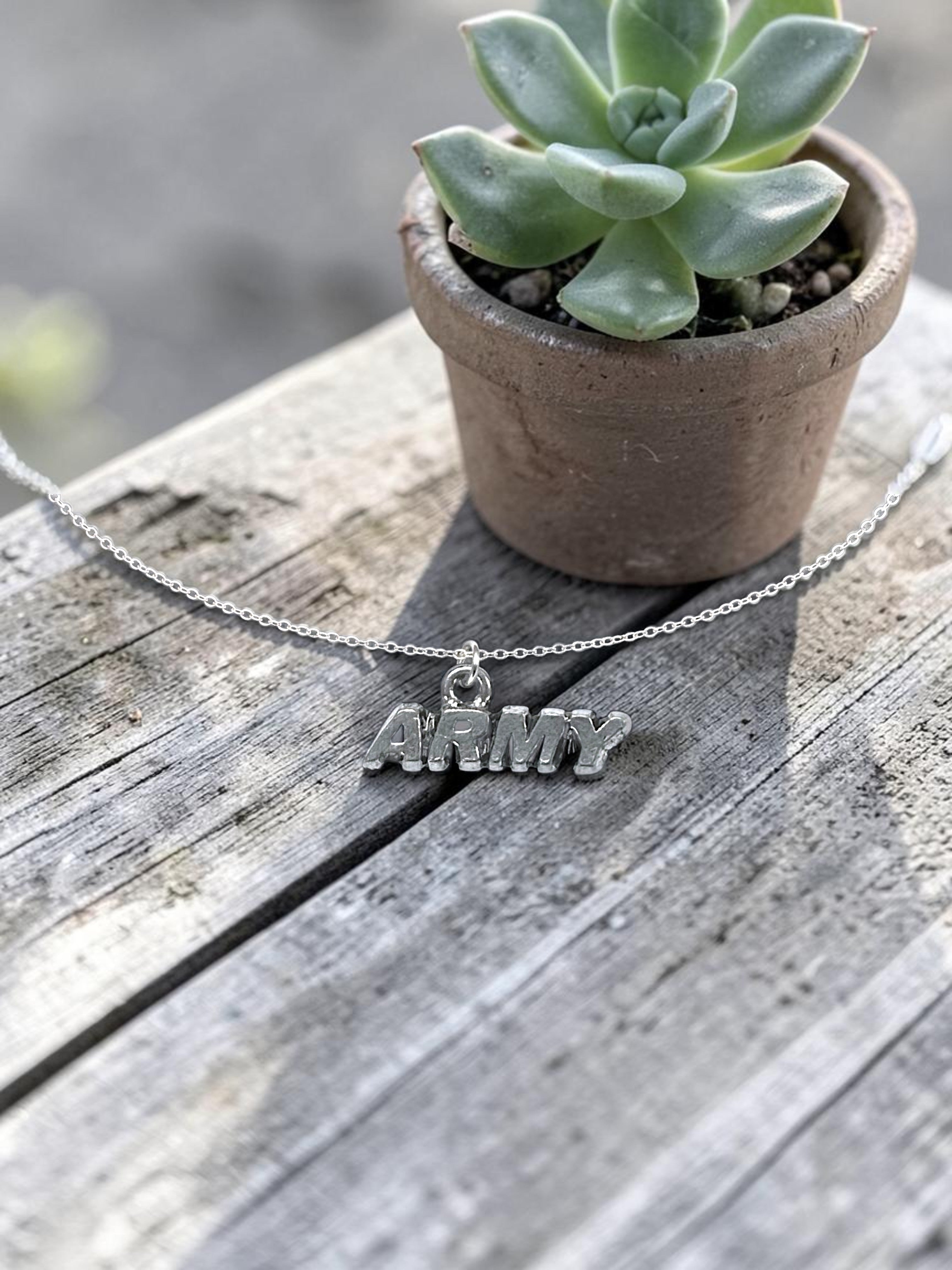 Silver Army Pewter Charm Pendant | Travel Charm