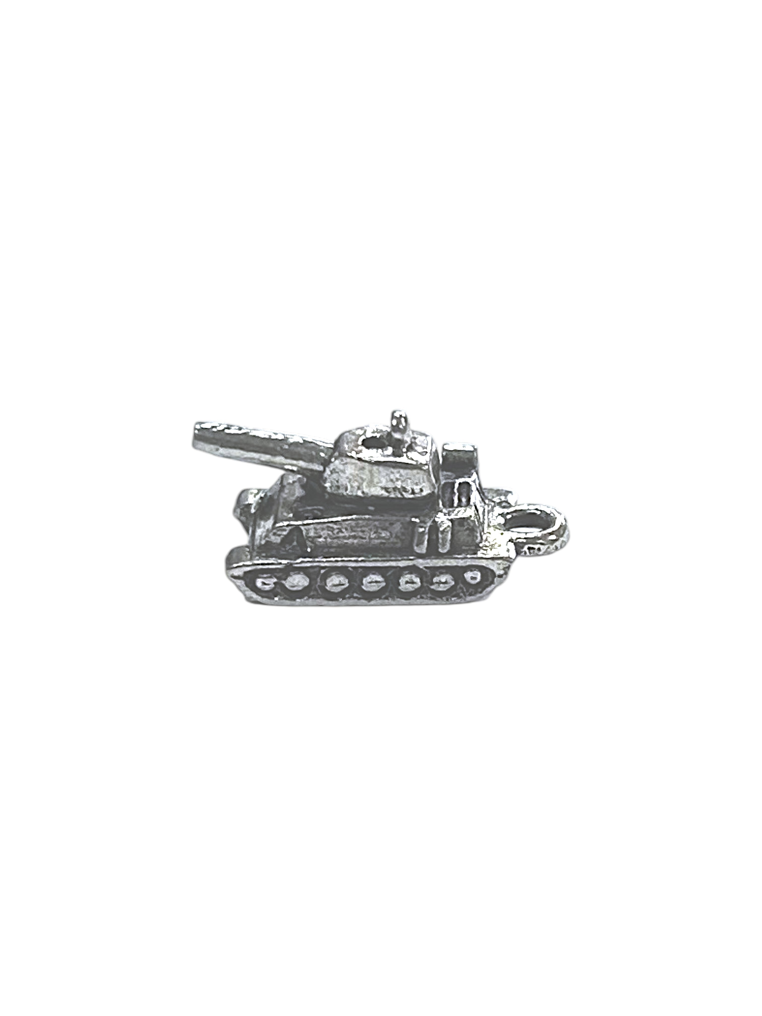 Silver Army Tank Pewter Charm Pendant | Travel Charm