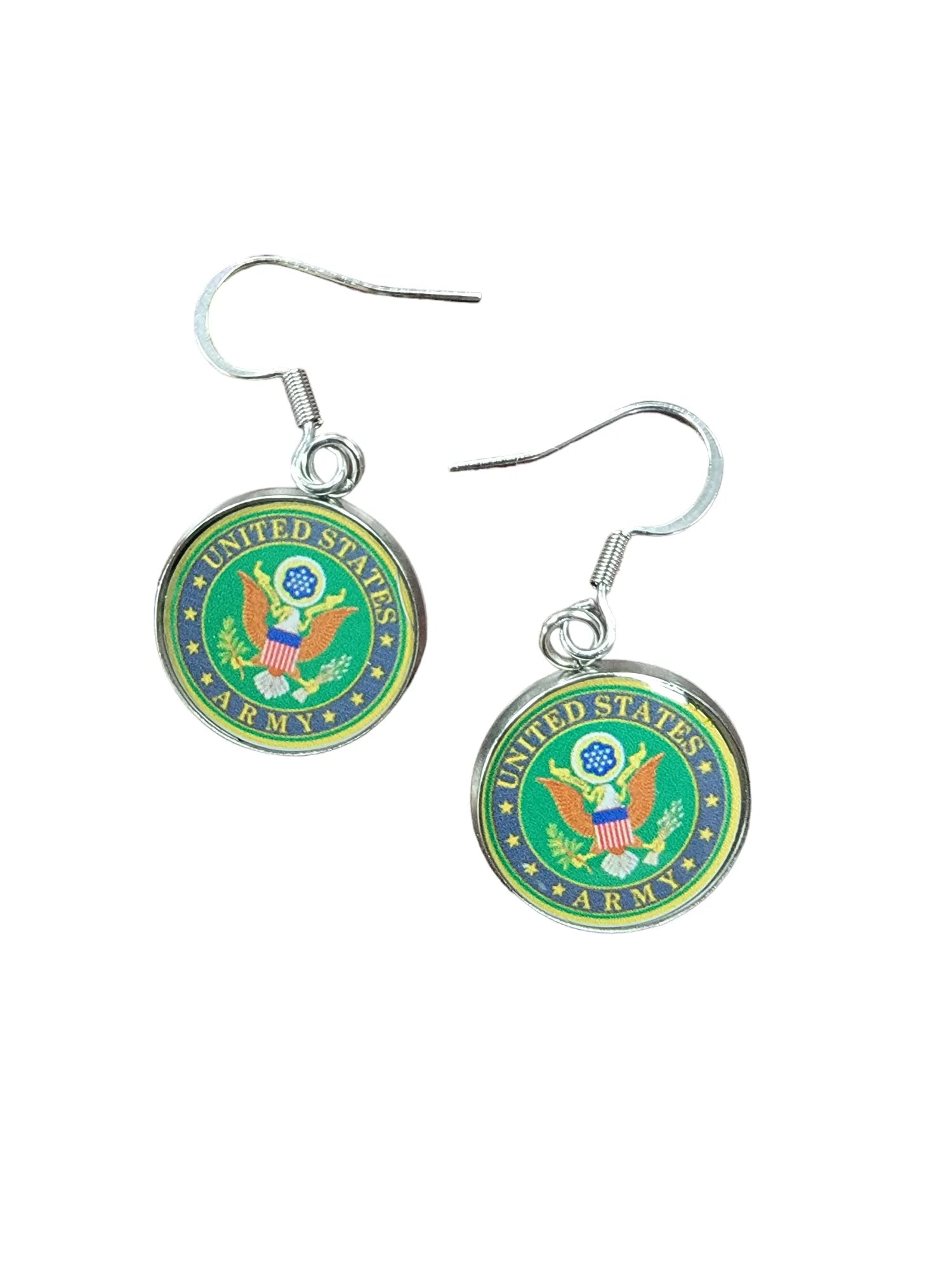 Army Seal, Army Star Silver or Gold Drop Earrings | Made in the USA| Officially Licensed