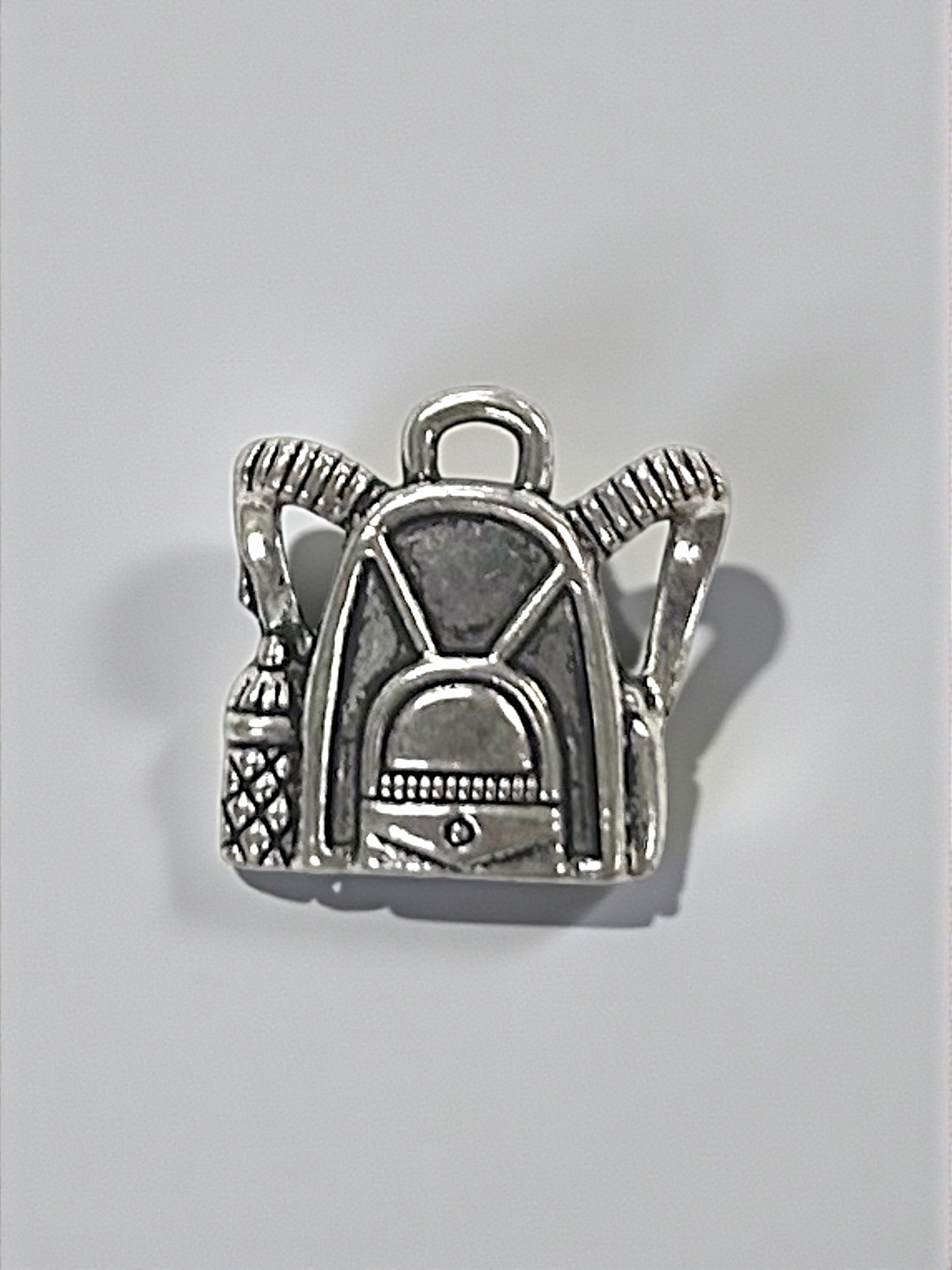 Silver Backpack Pewter Charm Pendant | Travel Charm