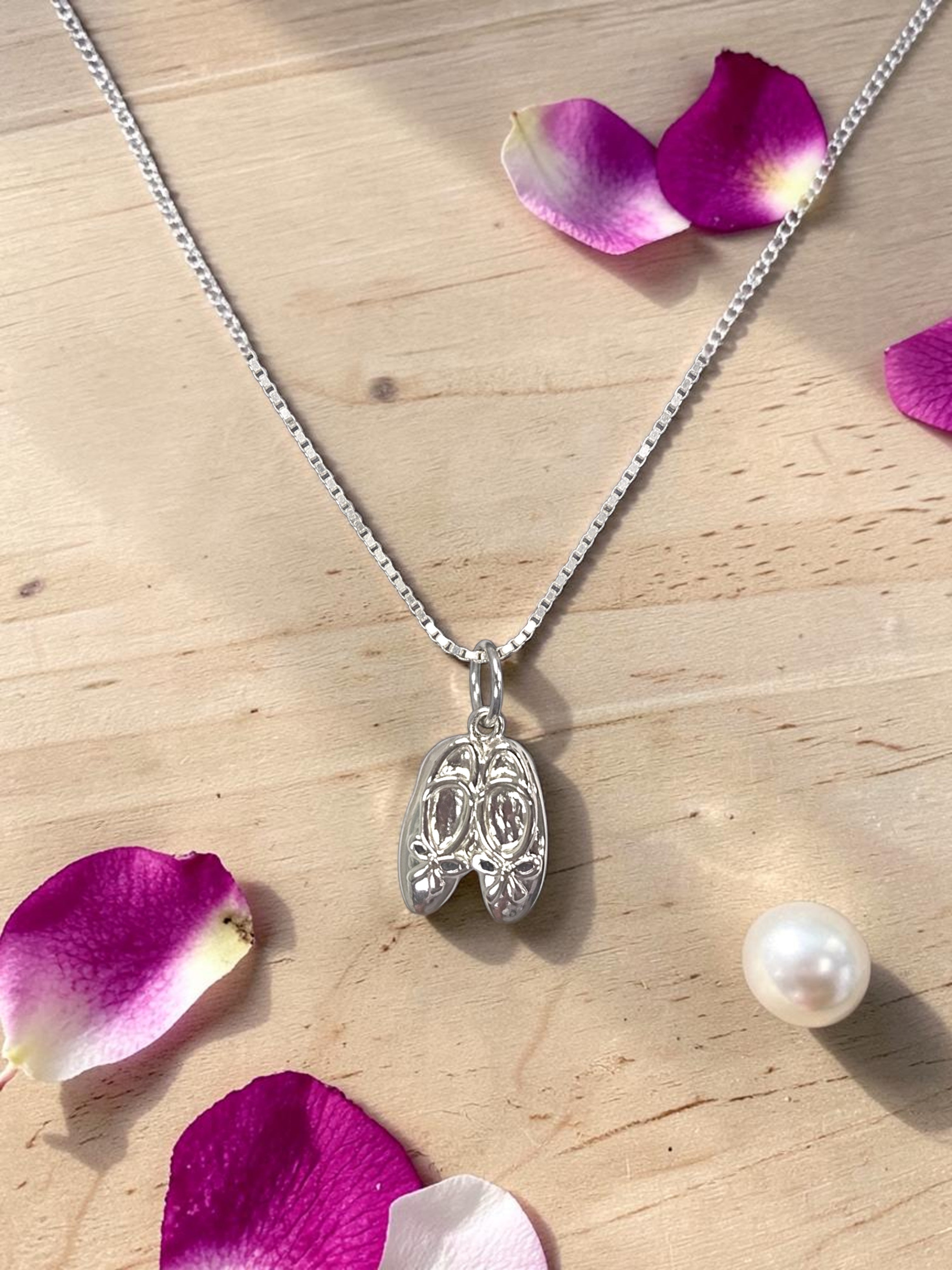 Silver Ballet Slippers Charm Pendant | Travel Charm
