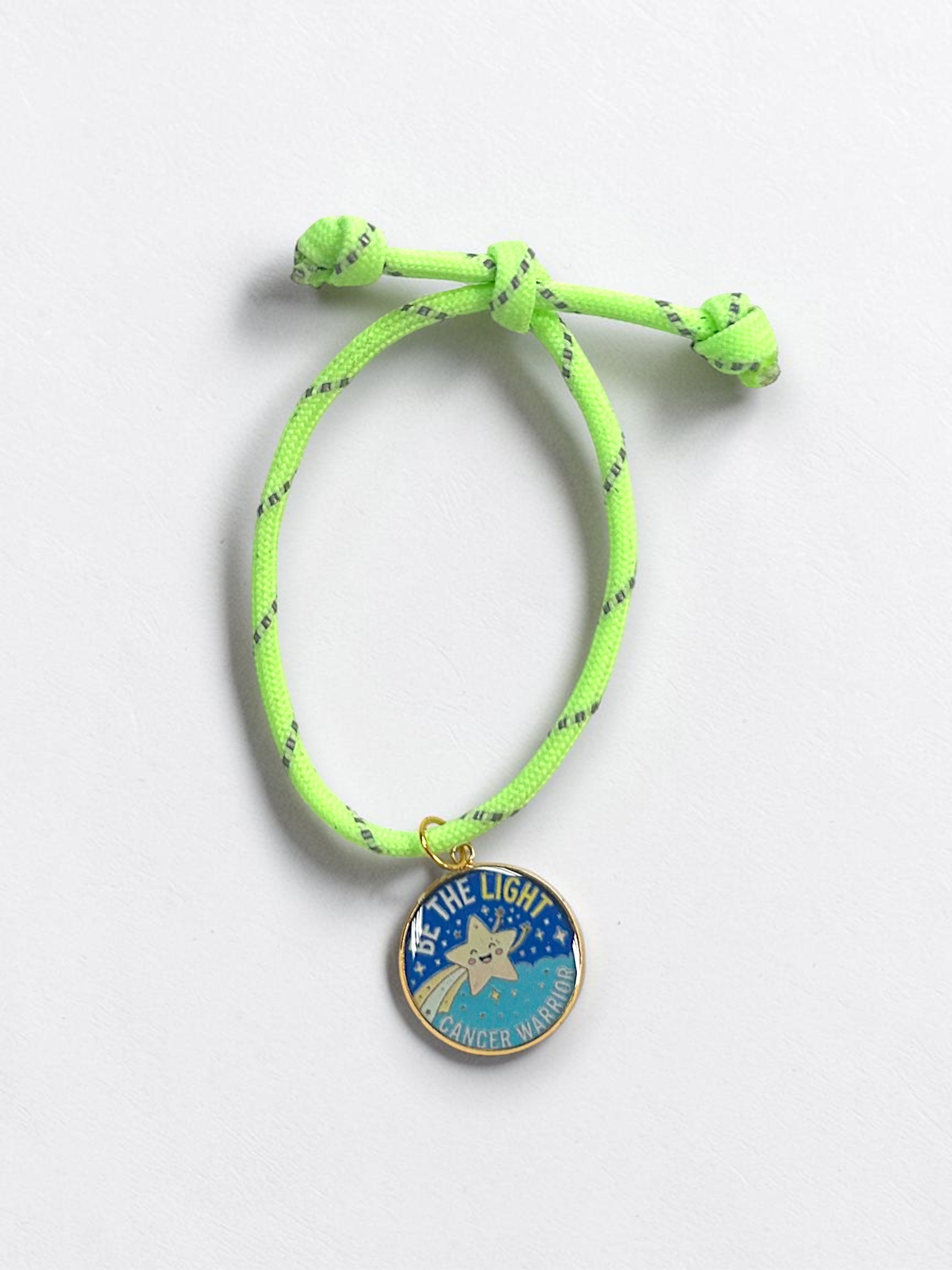 Glow-in-the-Dark "Be The Light" Adjustable Charm Bracelet | Cancer Warrior | Charity Jewelry