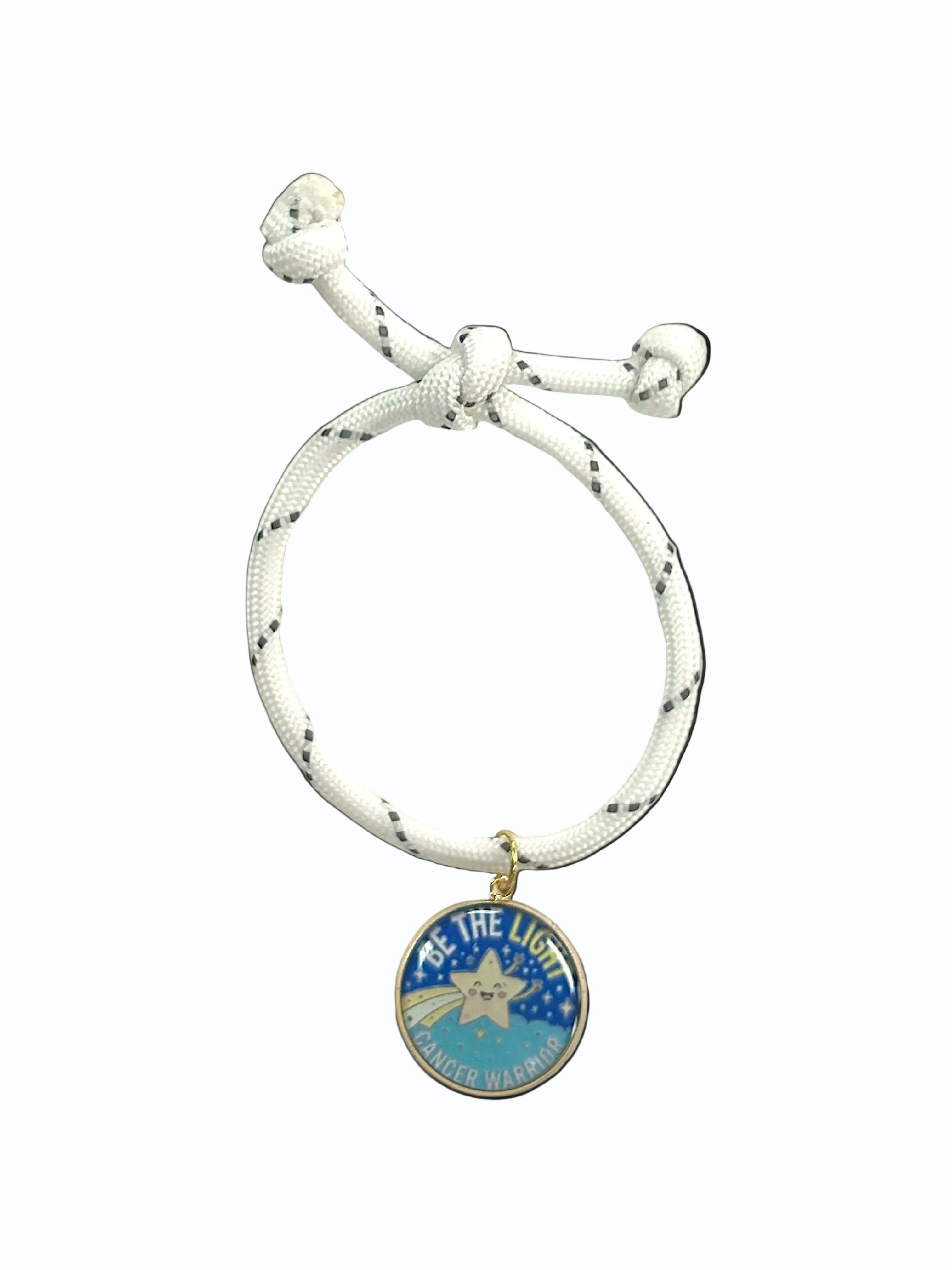 Glow-in-the-Dark "Be The Light" Adjustable Charm Bracelet | Cancer Warrior | Charity Jewelry
