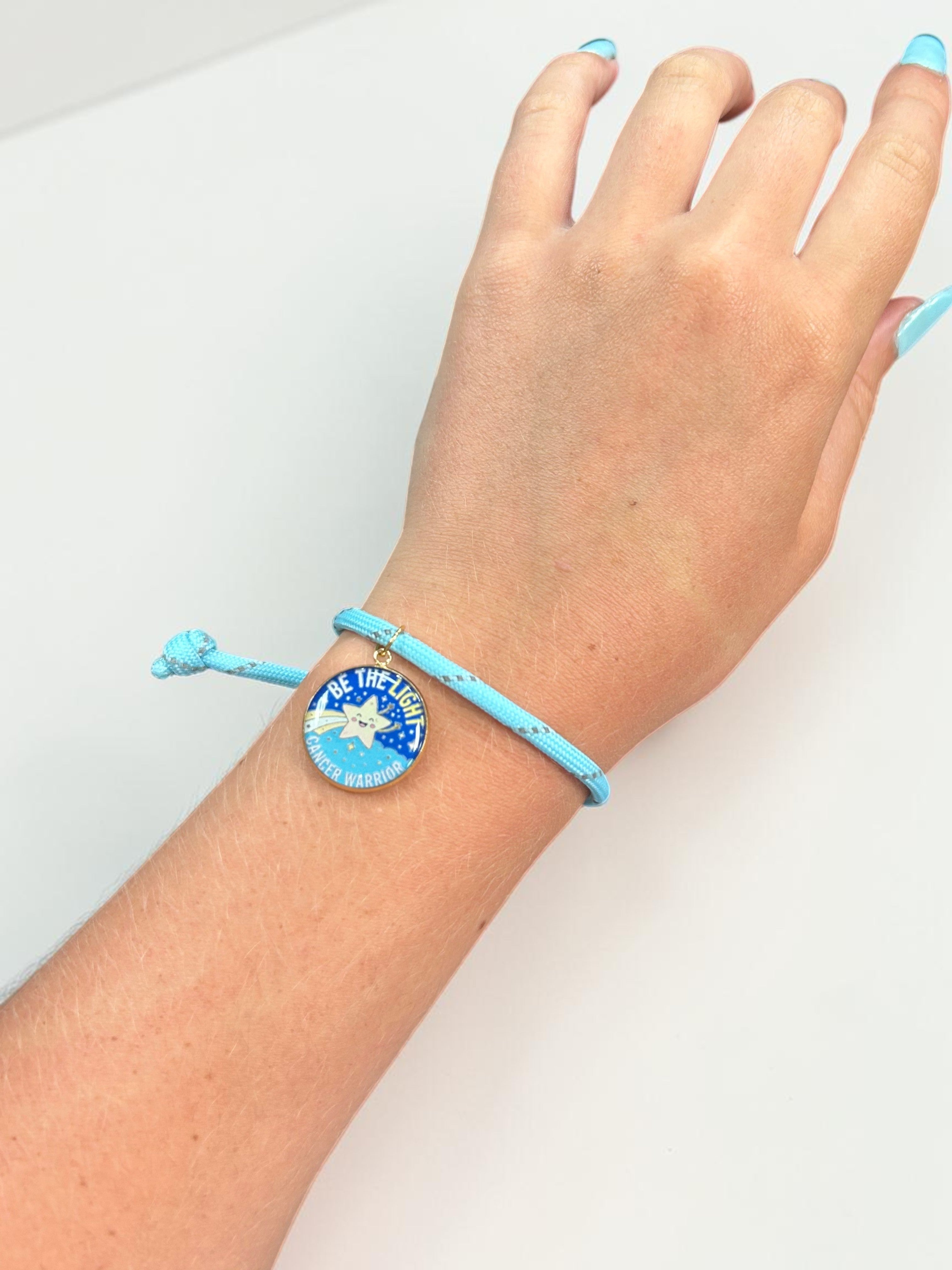 Glow-in-the-Dark "Be The Light" Adjustable Charm Bracelet | Cancer Warrior | Charity Jewelry