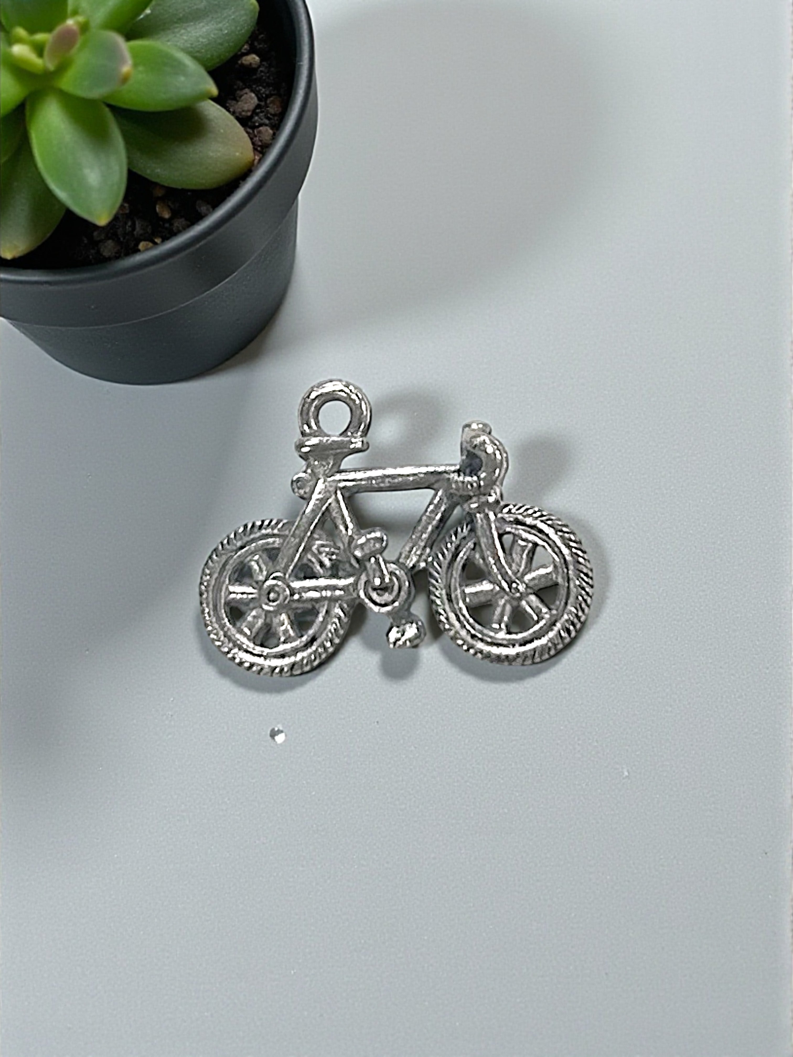 Silver Bicycle Pewter Charm Pendant | Travel Charm