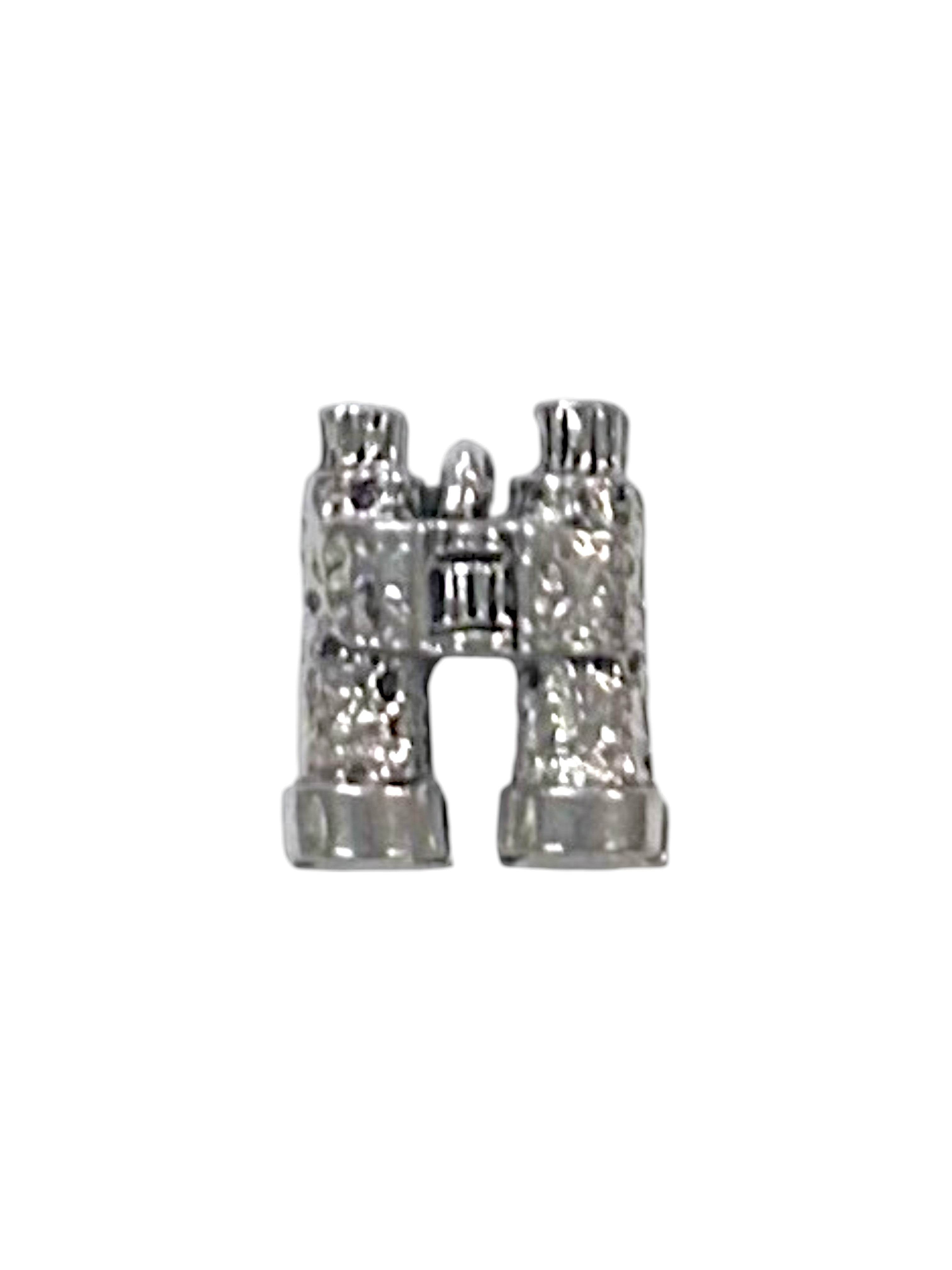 Silver Binocular Pewter Charm Pendant | Travel Charm