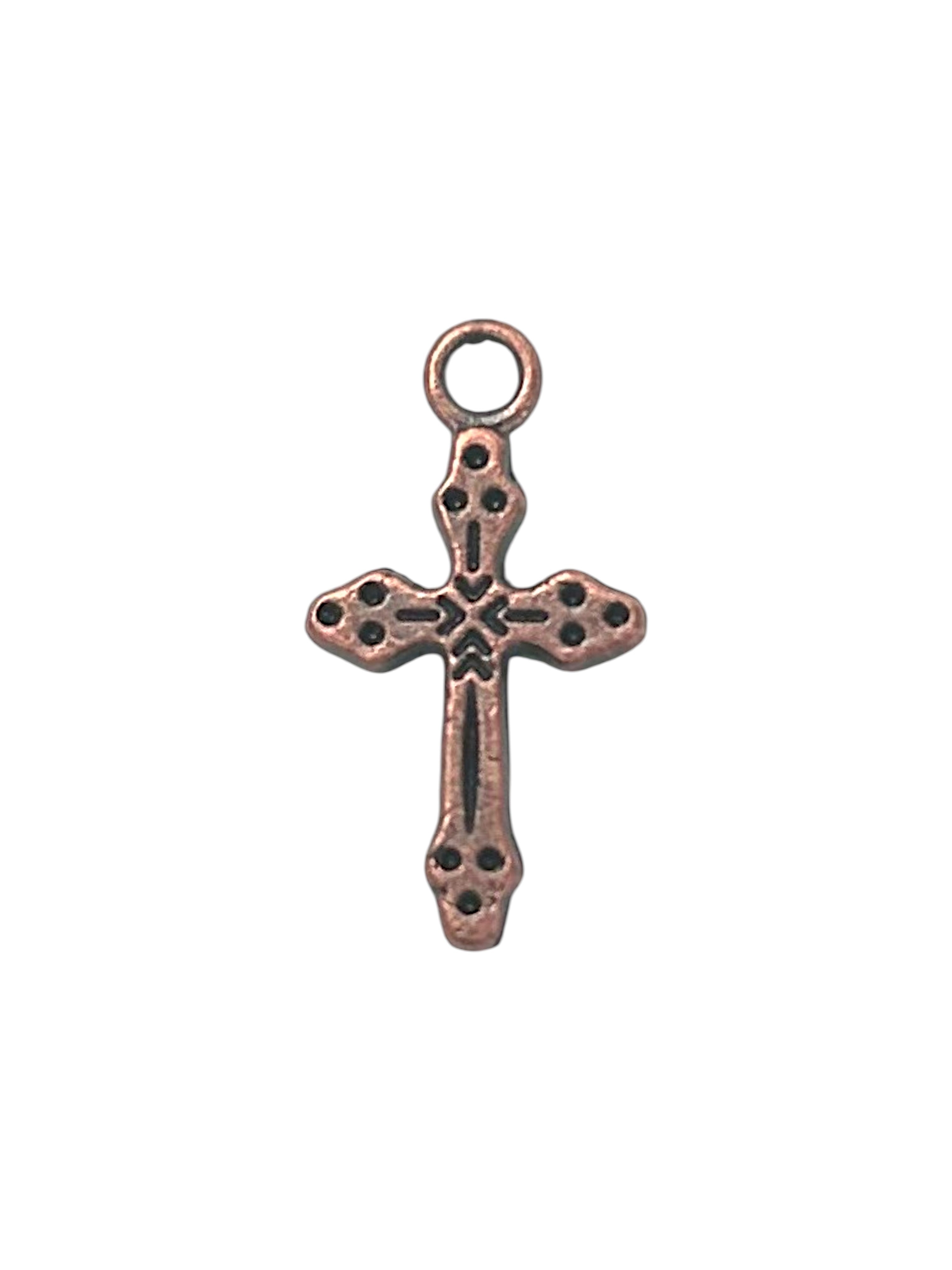 Bronze Cross Pewter Charm Pendant | Travel Charm