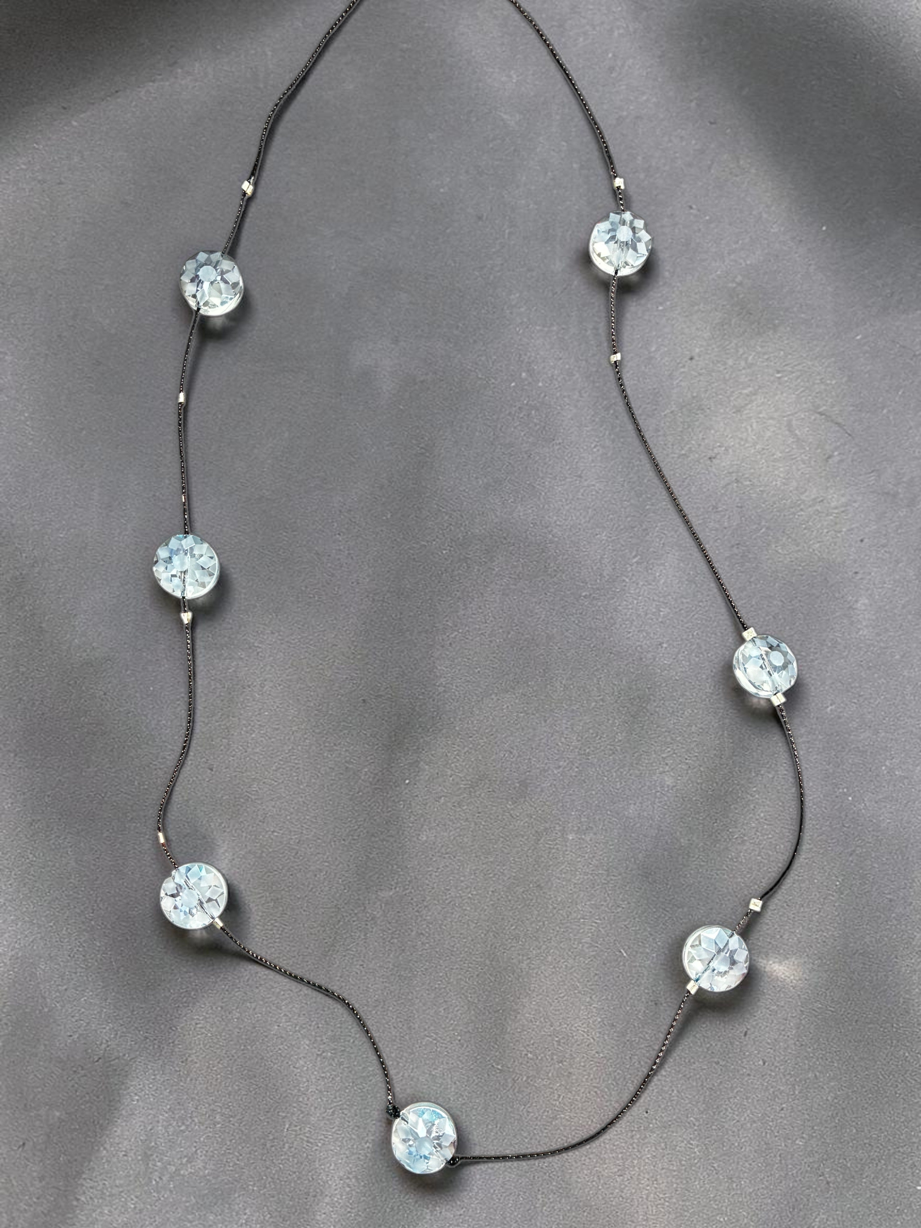 Elegant Crystal Beaded String Necklace in Vibrant Colors