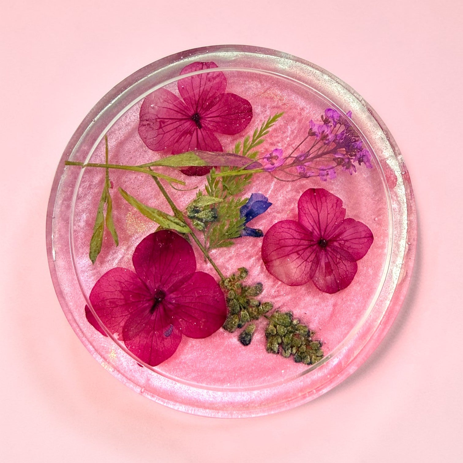 Handmade Real Flower Colorful Coasters - Set of 2 or 4