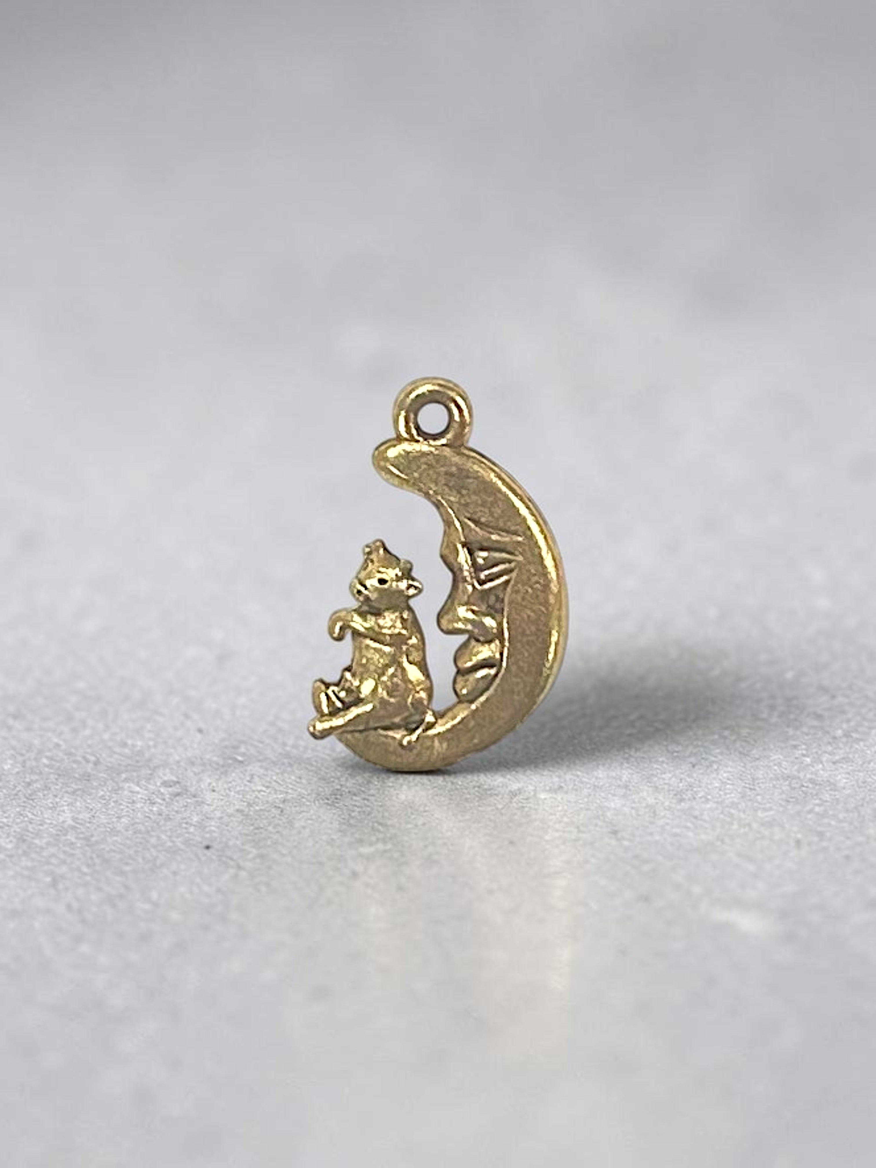 Cow Jumping Over Moon Pewter Charm Pendant (Silver or Gold) | Travel Charm