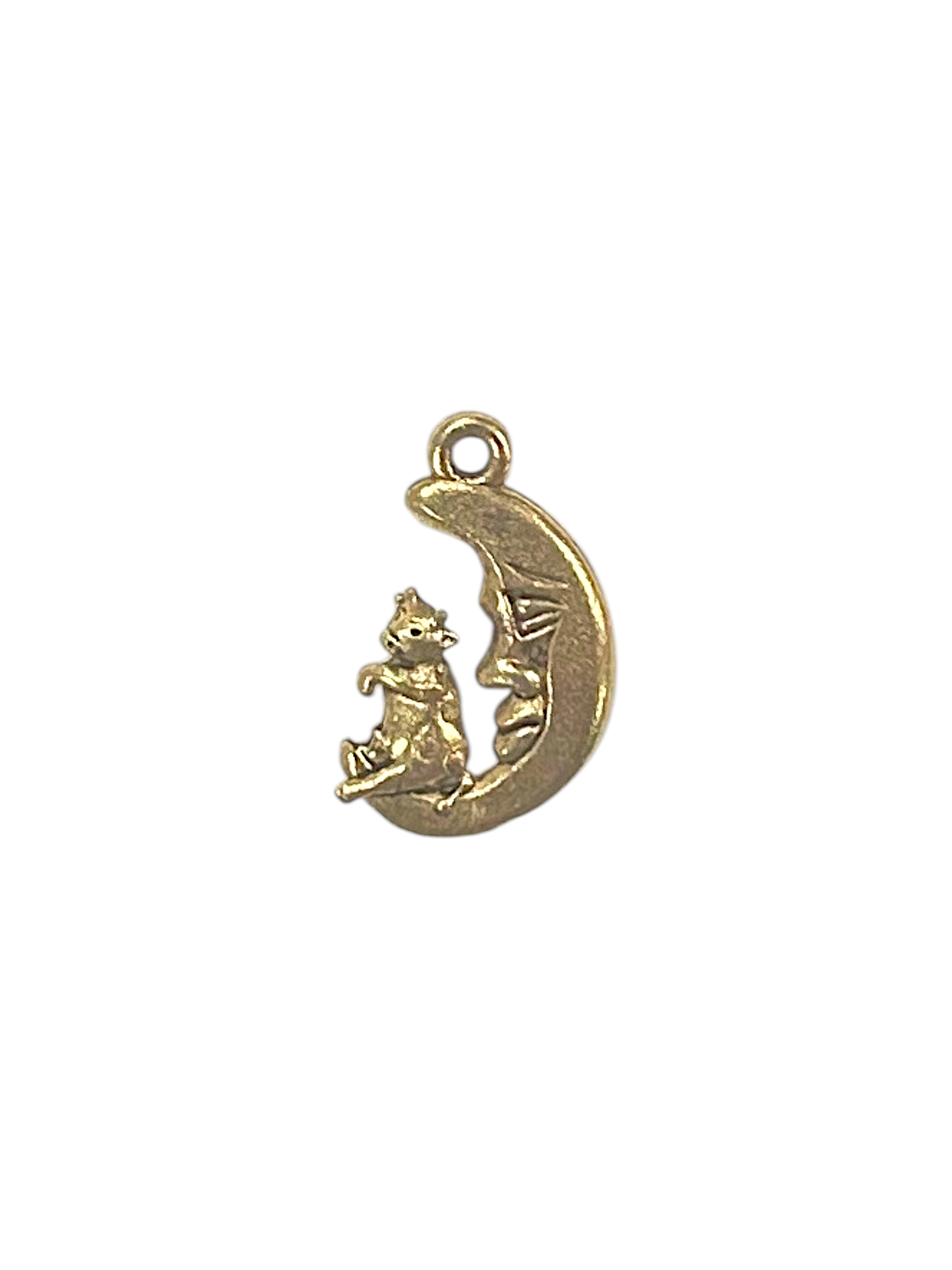 Cow Jumping Over Moon Pewter Charm Pendant (Silver or Gold) | Travel Charm
