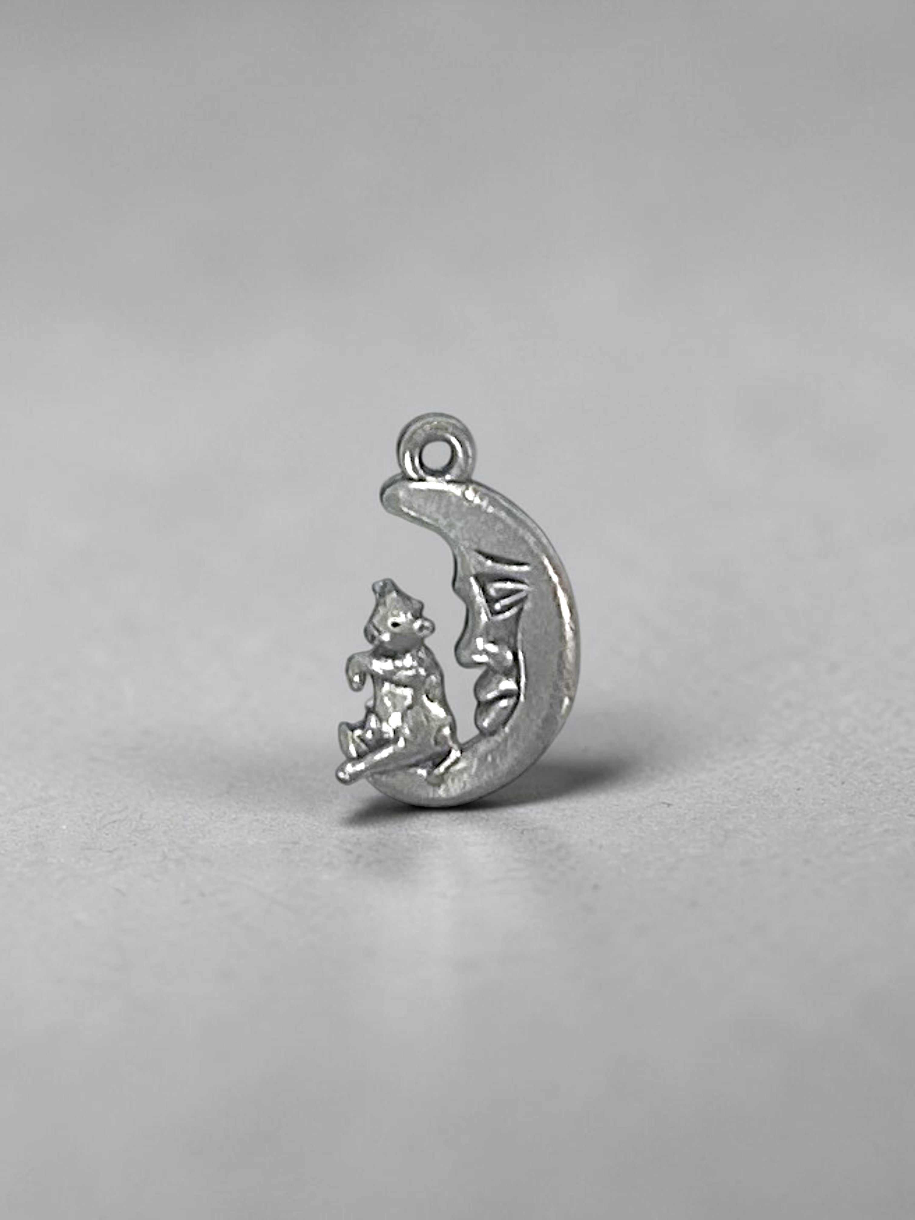 Cow Jumping Over Moon Pewter Charm Pendant (Silver or Gold) | Travel Charm