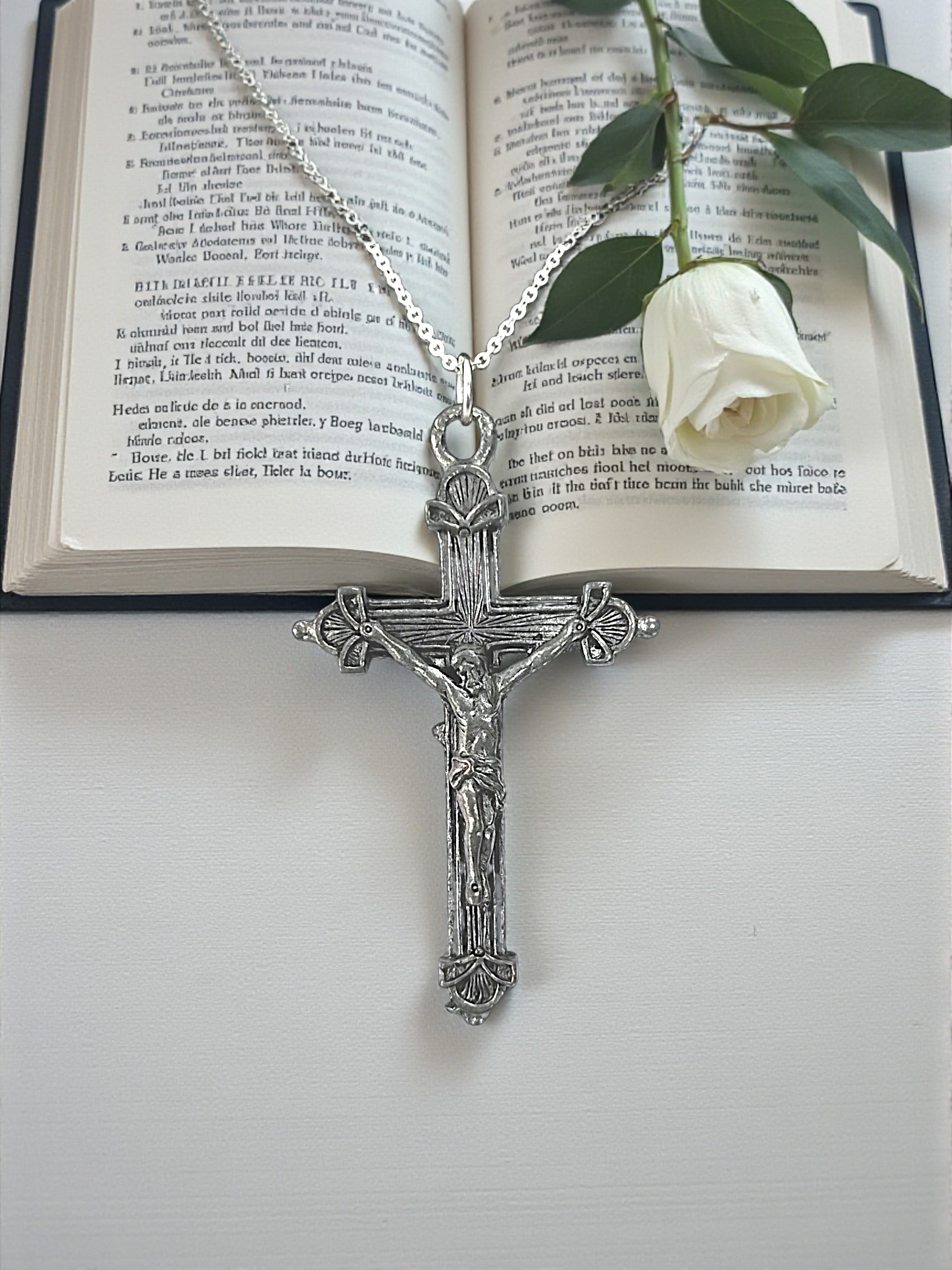 Silver Crucifix Pewter Charm Pendant | Travel Charm