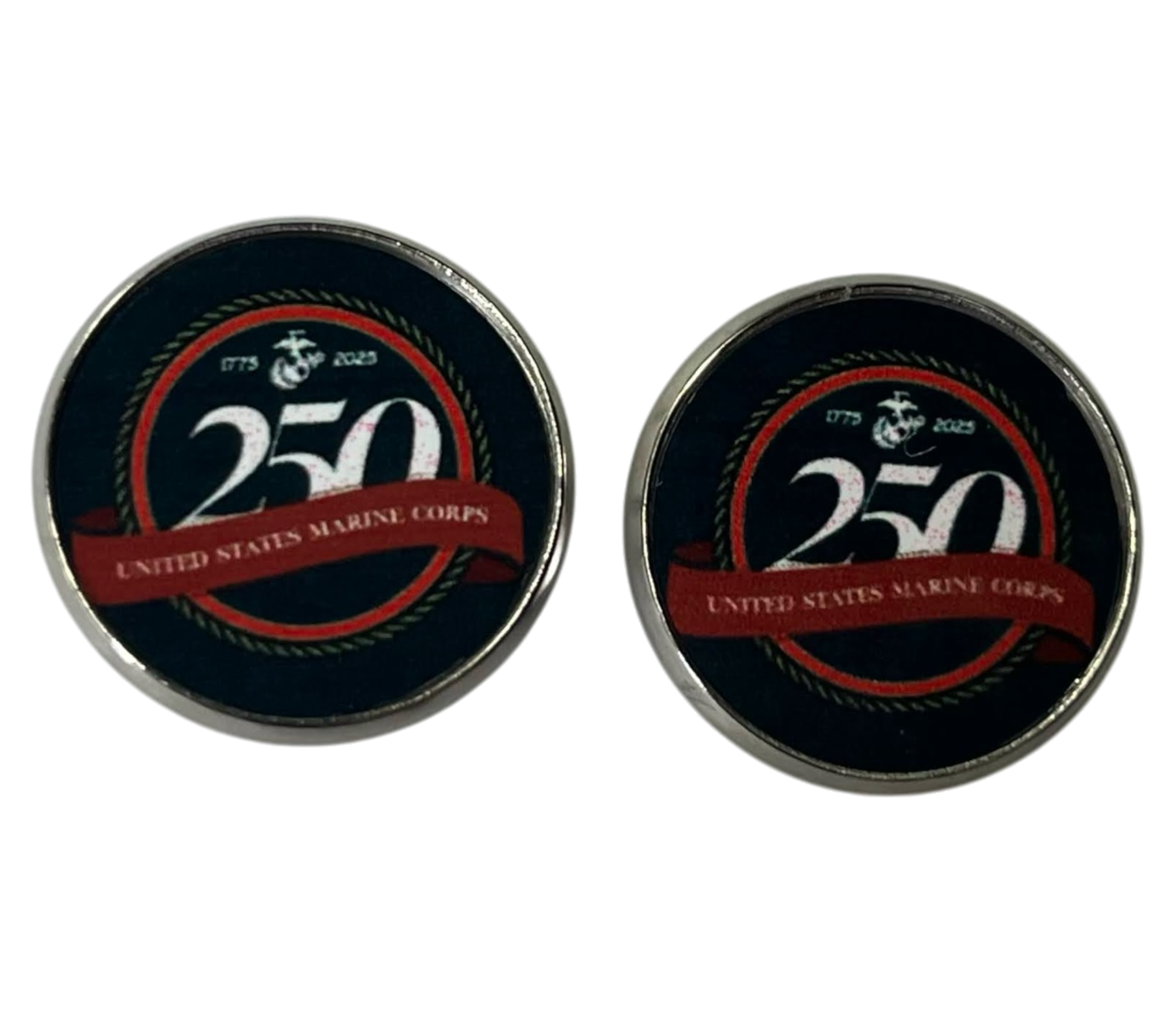 Limited Edition  250th Anniversary Military Cufflinks - Army, Navy, Marine Corps - Made in USA
