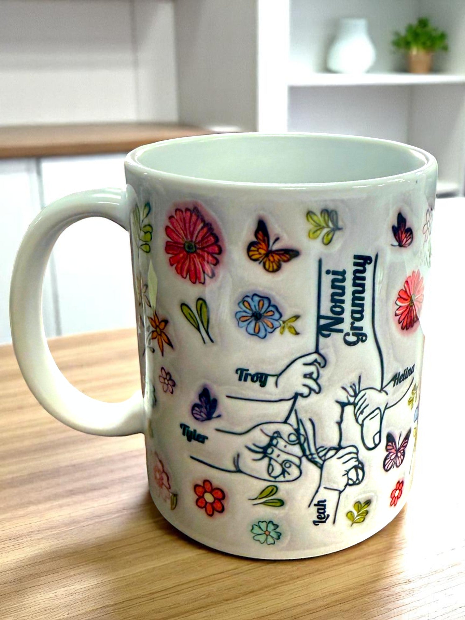 Personalized "Hands of Love" Mug for Mom Grandma for Mother's Day