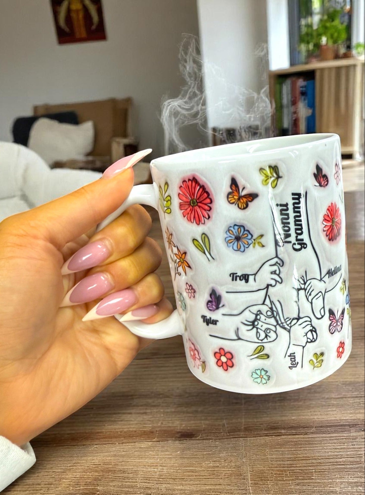 Personalized "Hands of Love" Mug for Mom Grandma for Mother's Day