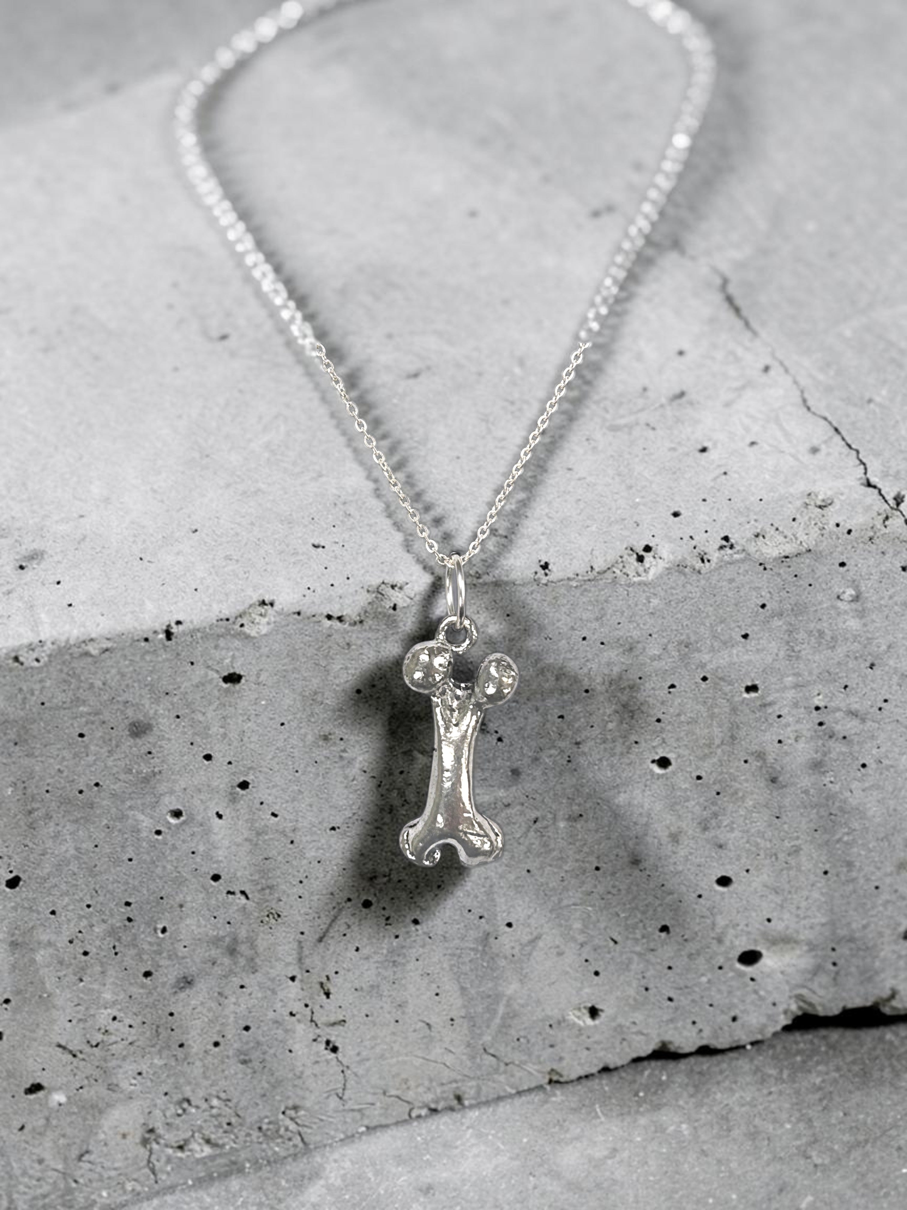 Silver Dog Bone Charm Pendant | Travel Charm