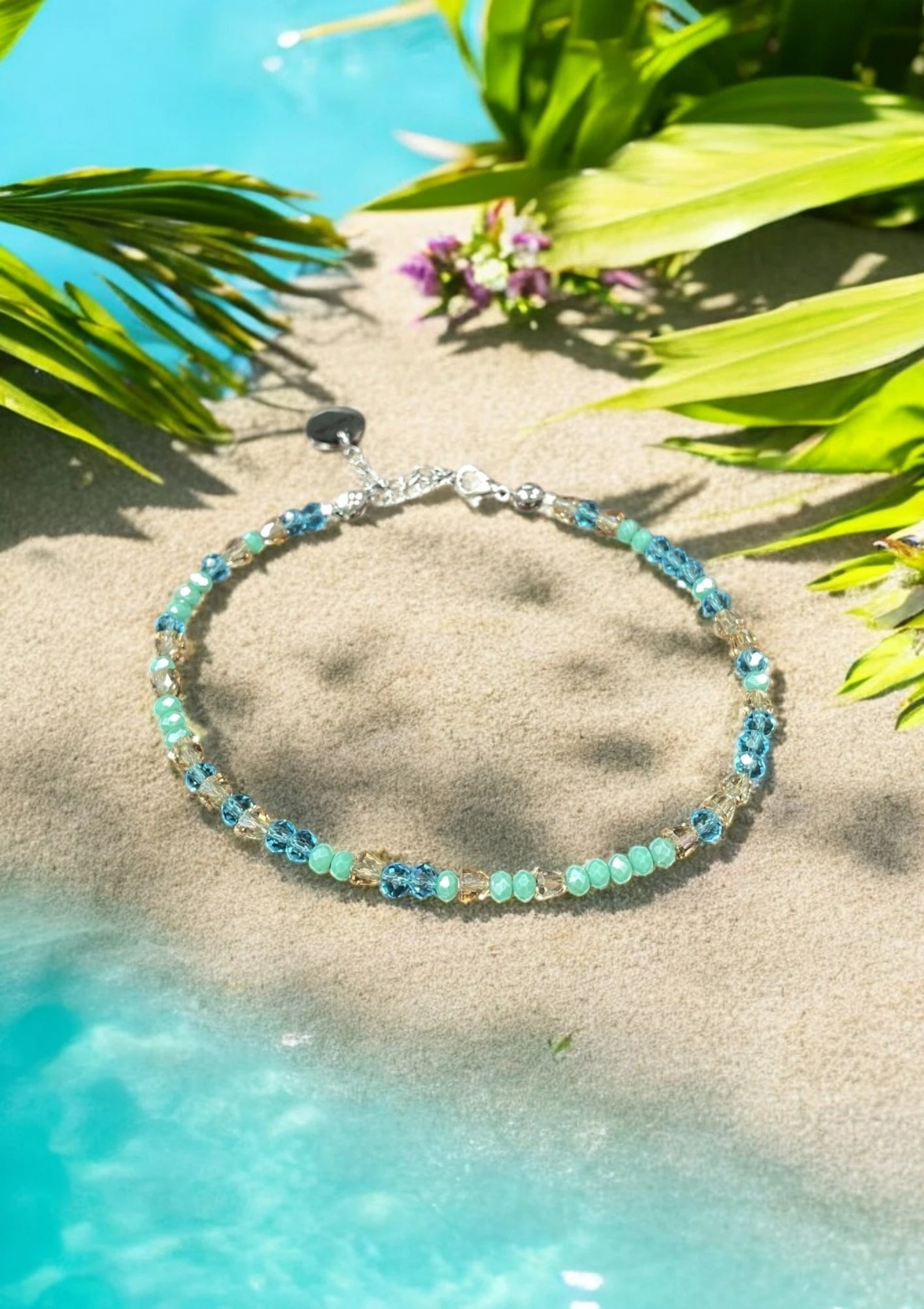 Sparkling Crystal Bracelet with Extender Chain | A Touch of Summer Elegance