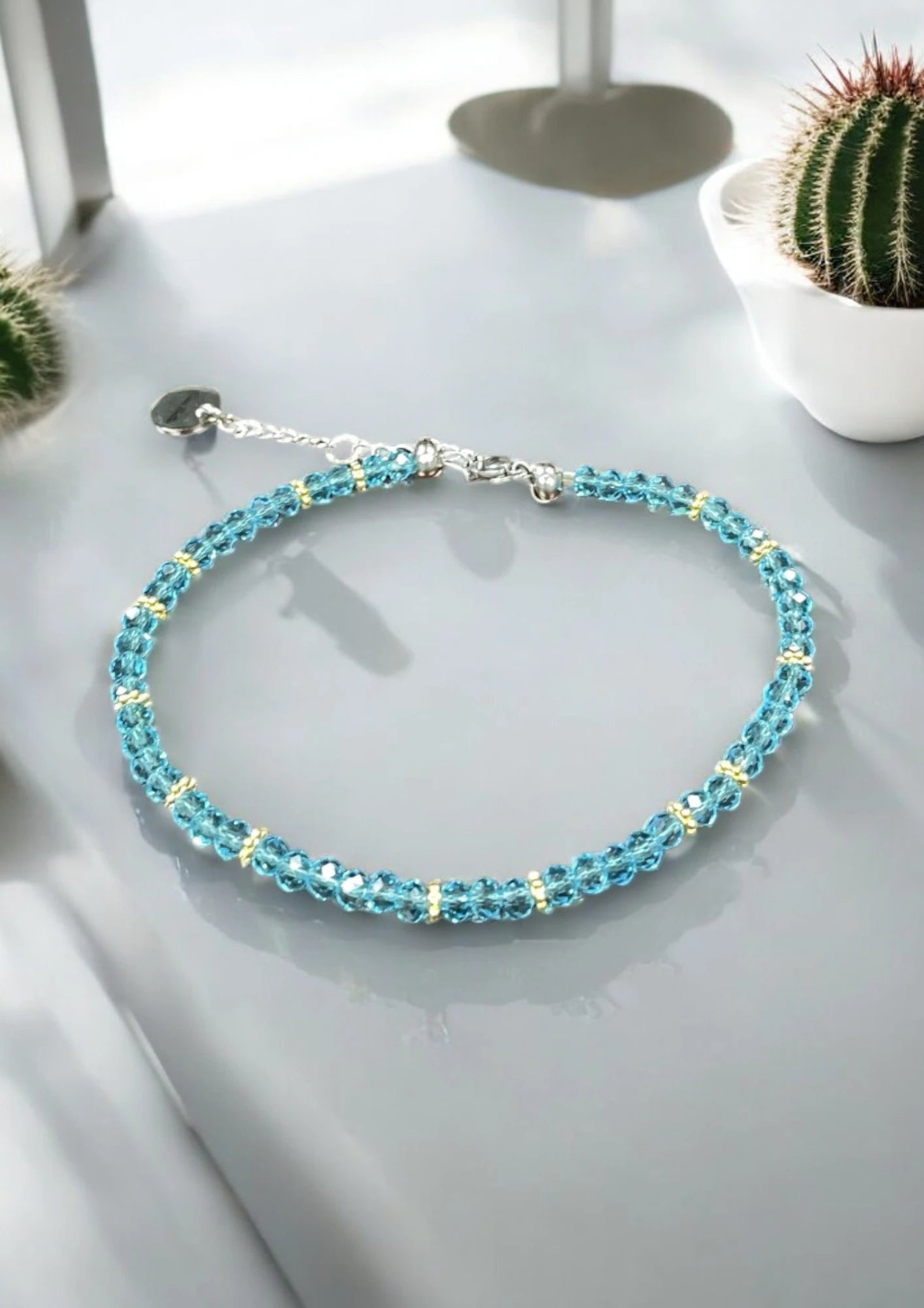 Sparkling Crystal Bracelet with Extender Chain | A Touch of Summer Elegance